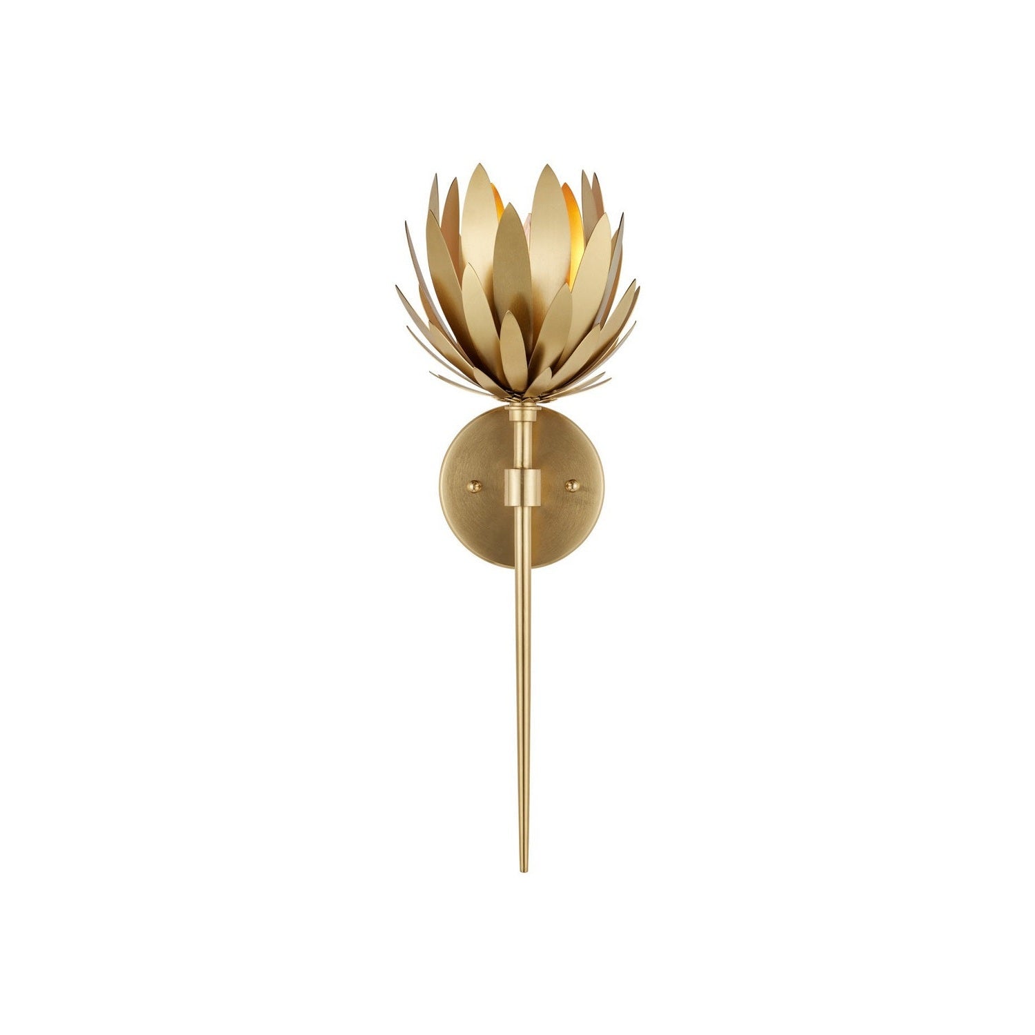 Currey and Company - 5000-0302 - One Light Wall Sconce - Protea - Brass