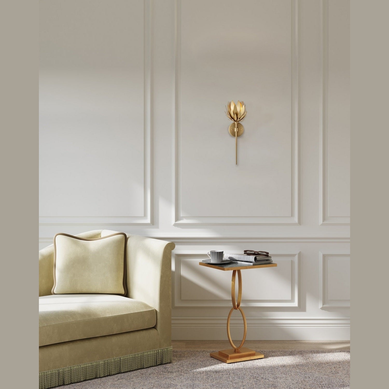 Currey and Company - 5000-0302 - One Light Wall Sconce - Protea - Brass