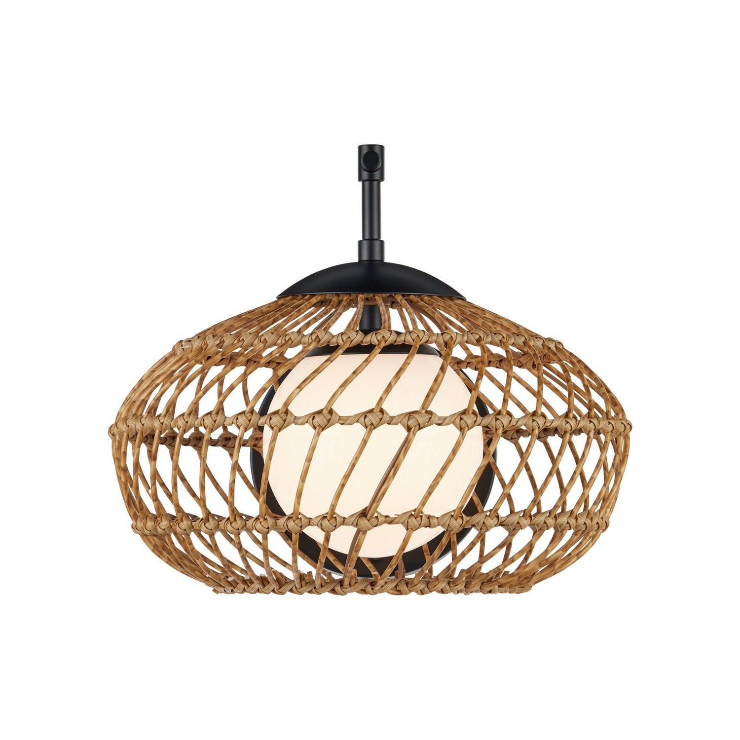 Currey and Company - 5500-0060 - One Light Wall Sconce - Carriage - Natural/Black/Frosted White