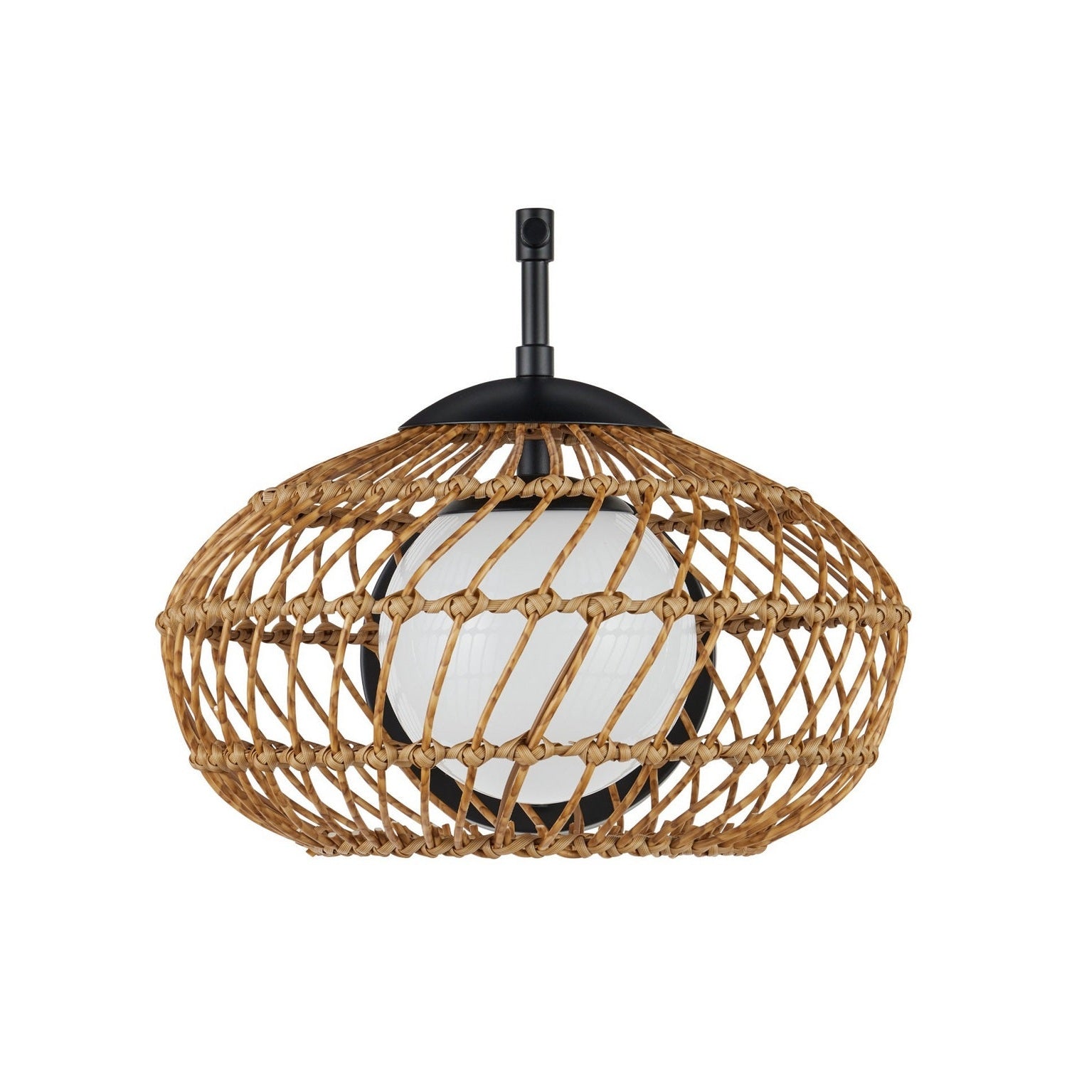 Currey and Company - 5500-0060 - One Light Wall Sconce - Carriage - Natural/Black/Frosted White