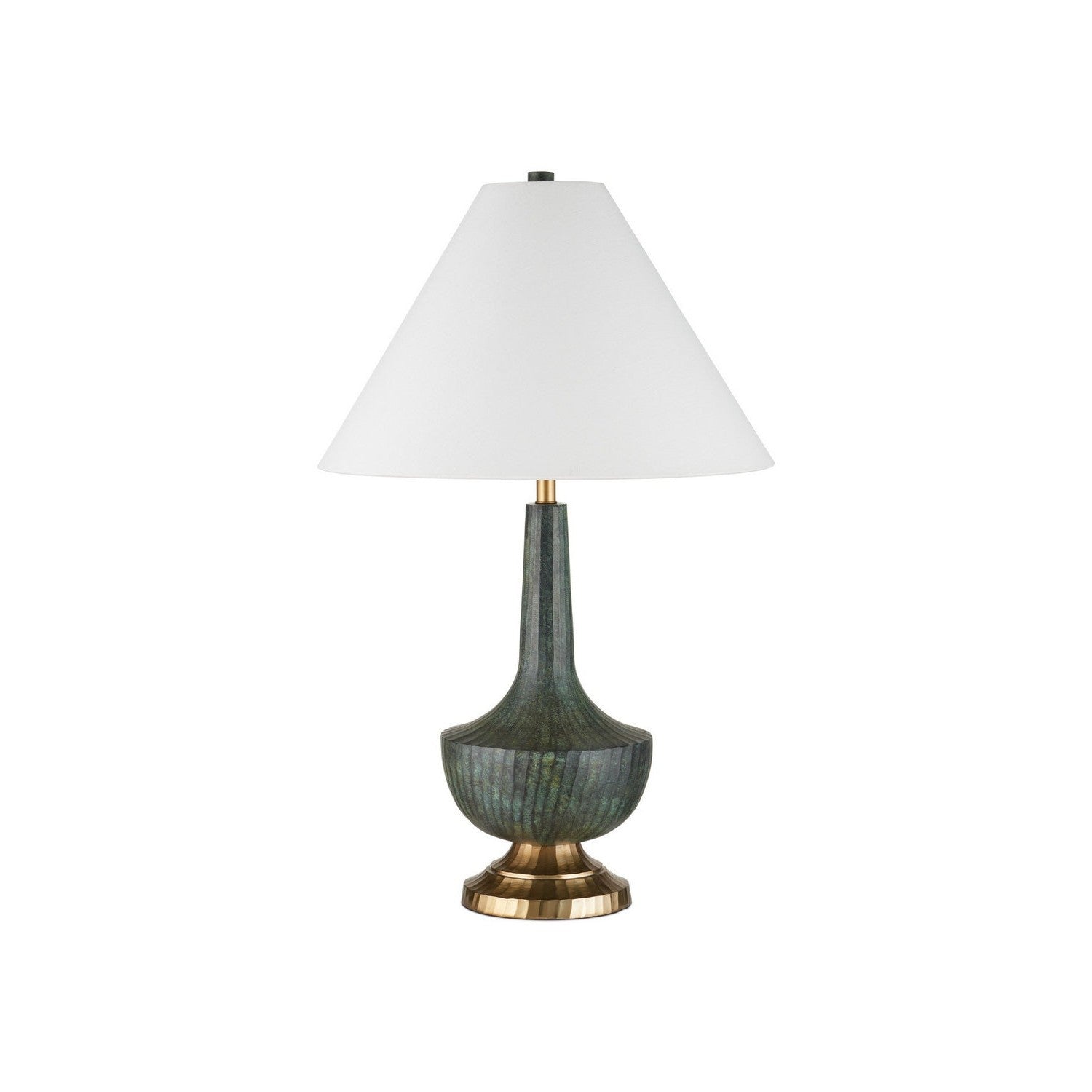 Currey and Company - 6000-1060 - One Light Table Lamp - Djinn - Verdigris/Antique Brass
