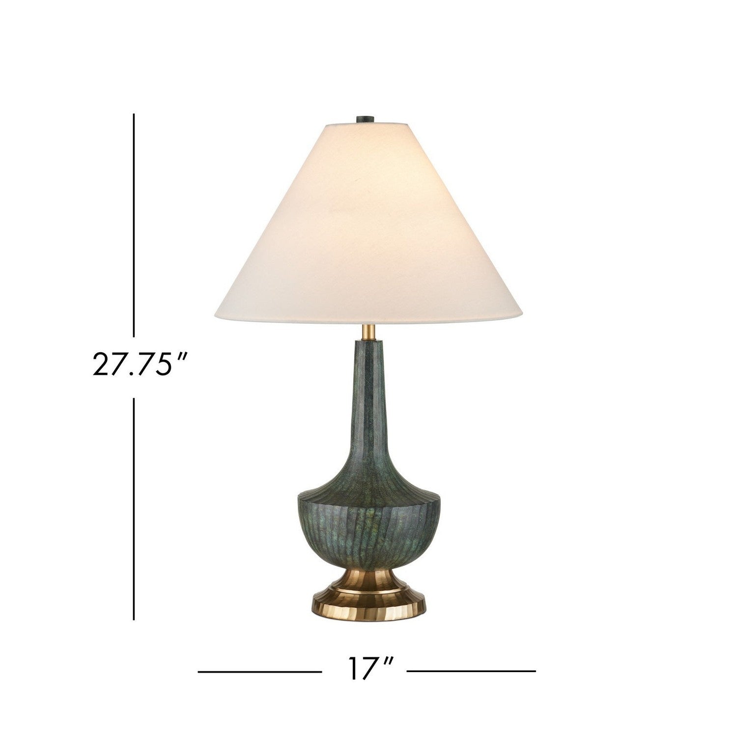 Currey and Company - 6000-1060 - One Light Table Lamp - Djinn - Verdigris/Antique Brass