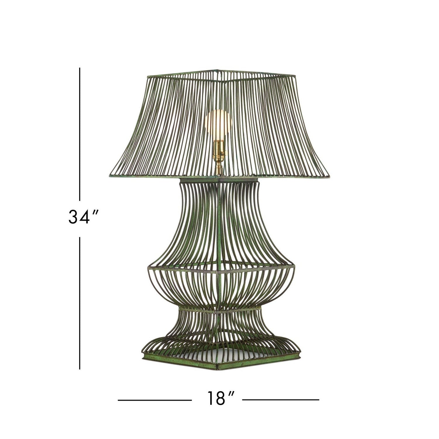 Currey and Company - 6000-1062 - One Light Table Lamp - Tuteurs - Distressed Green