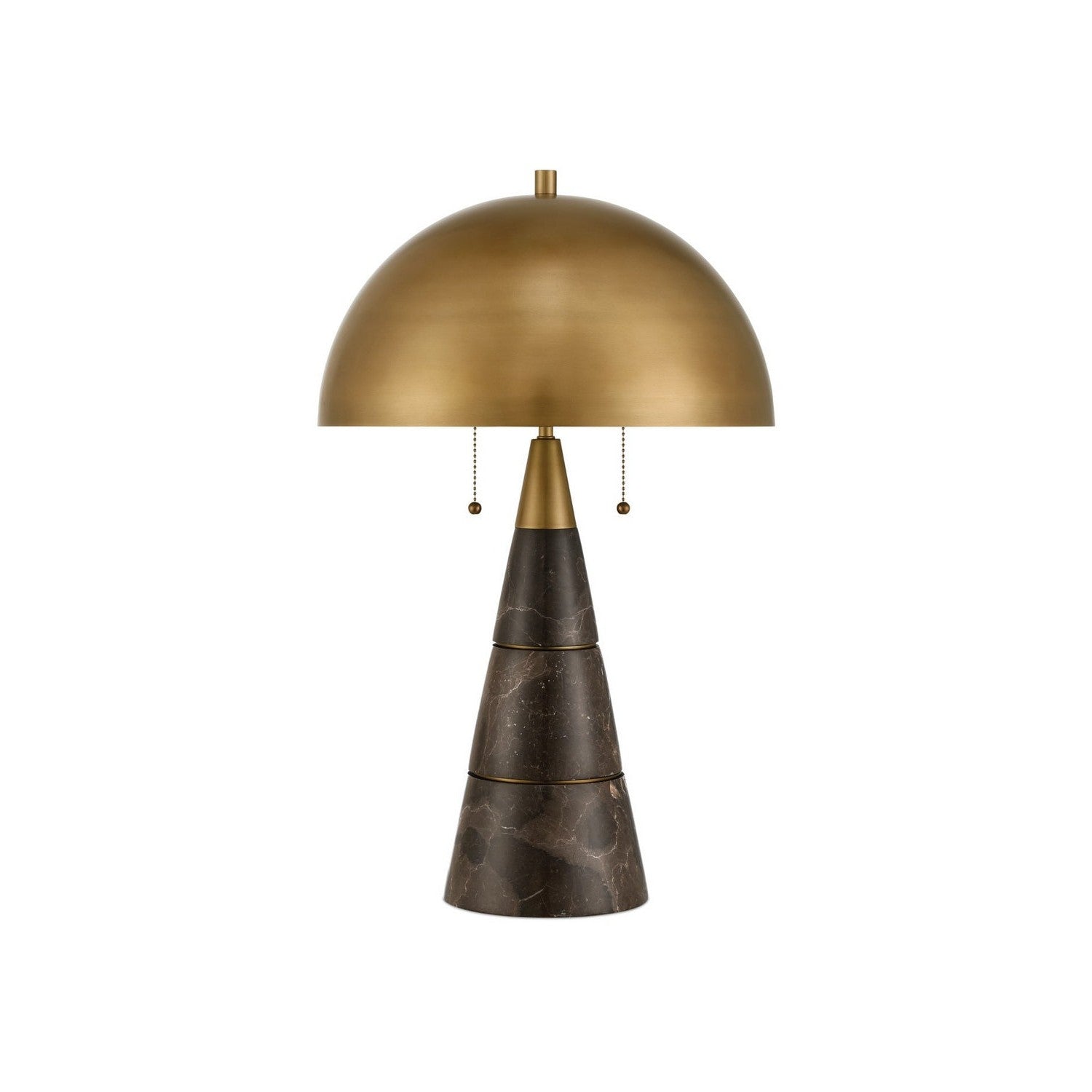 Currey and Company - 6000-1065 - Two Light Desk Lamp - Edith - Coffee Brown/Antique Brass