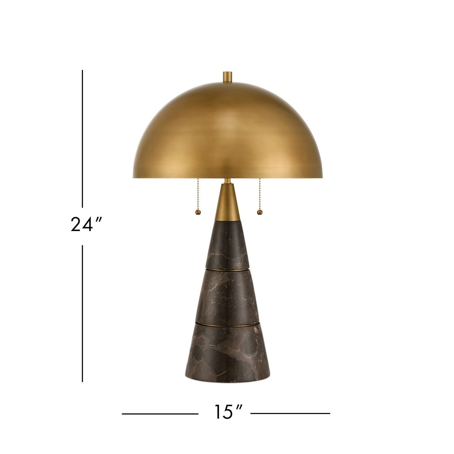 Currey and Company - 6000-1065 - Two Light Desk Lamp - Edith - Coffee Brown/Antique Brass