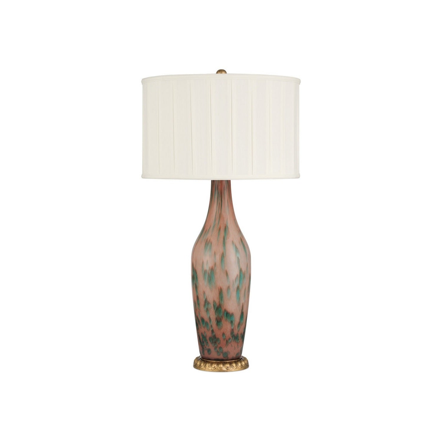Currey and Company - 6000-1068 - One Light Table Lamp - Brielle - Pale Pink/Green/Brown/Gold Leaf