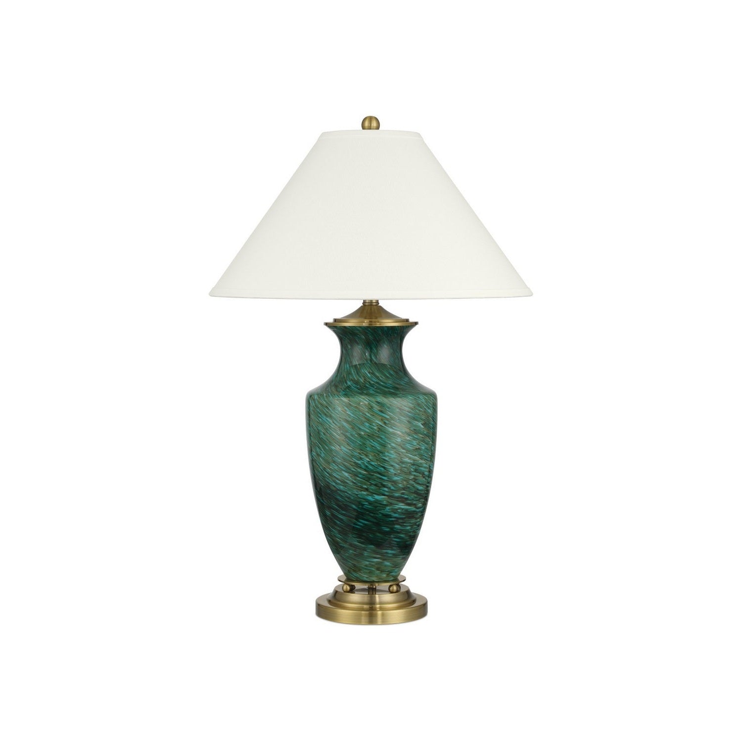 Currey and Company - 6000-1070 - One Light Table Lamp - Claude - Green/Antique Brass