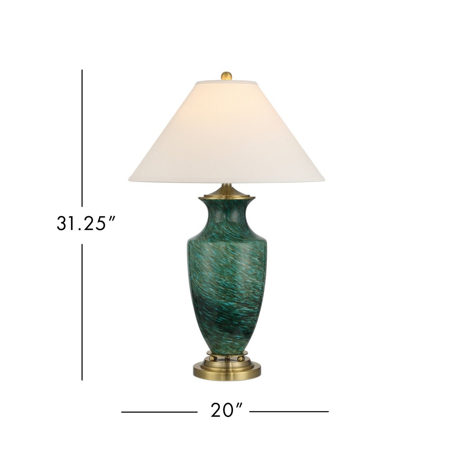 Currey and Company - 6000-1070 - One Light Table Lamp - Claude - Green/Antique Brass