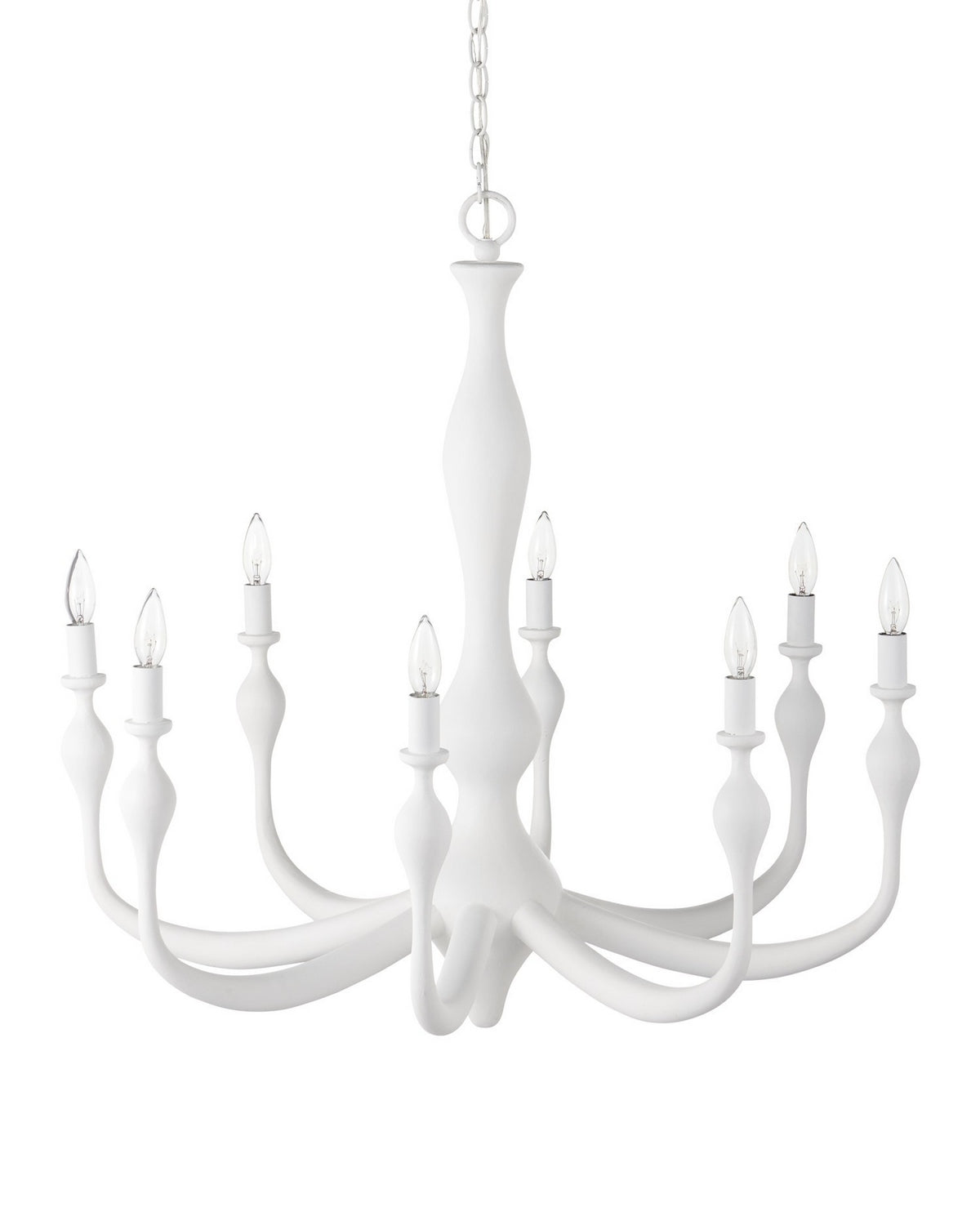 Currey and Company - 9000-1340 - Eight Light Chandelier - Ludwig - Gesso White