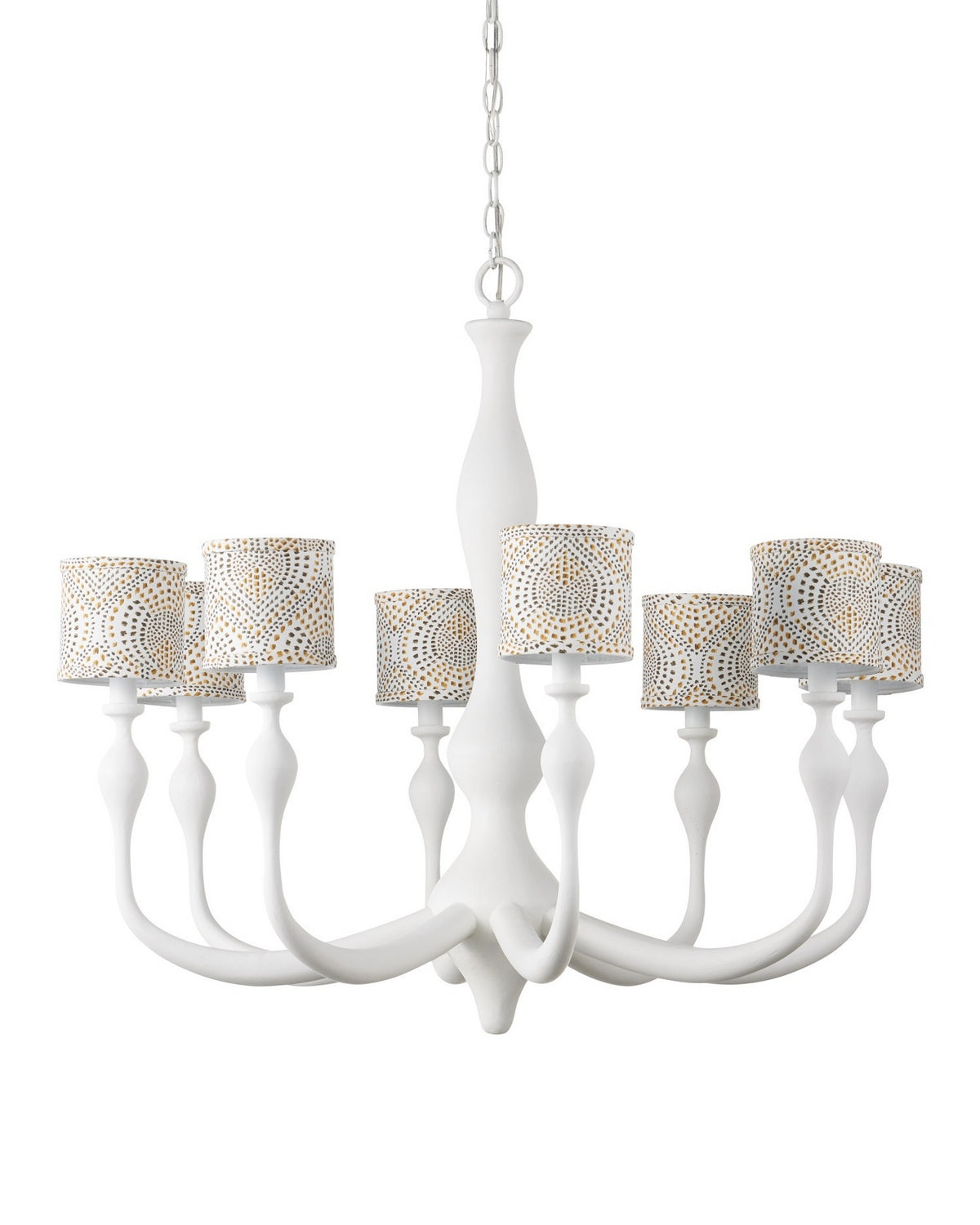 Currey and Company - 9000-1340 - Eight Light Chandelier - Ludwig - Gesso White