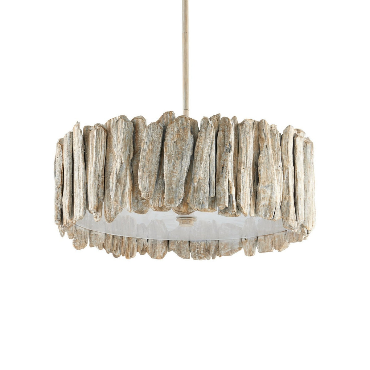Currey and Company - 9000-1342 - Three Light Semi-Flush Mount - Driftwood - Whitewash/White