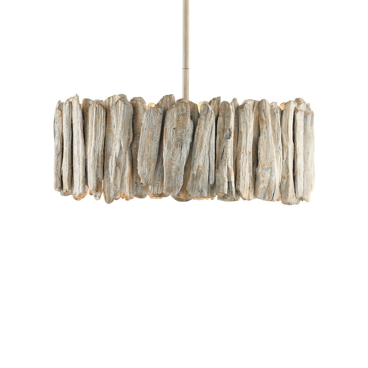 Currey and Company - 9000-1342 - Three Light Semi-Flush Mount - Driftwood - Whitewash/White