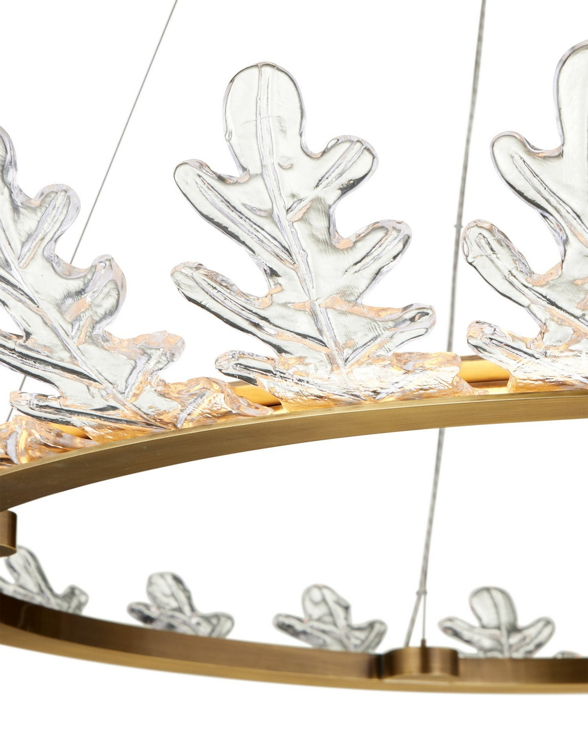 Currey and Company - 9000-1372 - LED Chandelier - Oakwreath - Polished Antique Brass/Clear