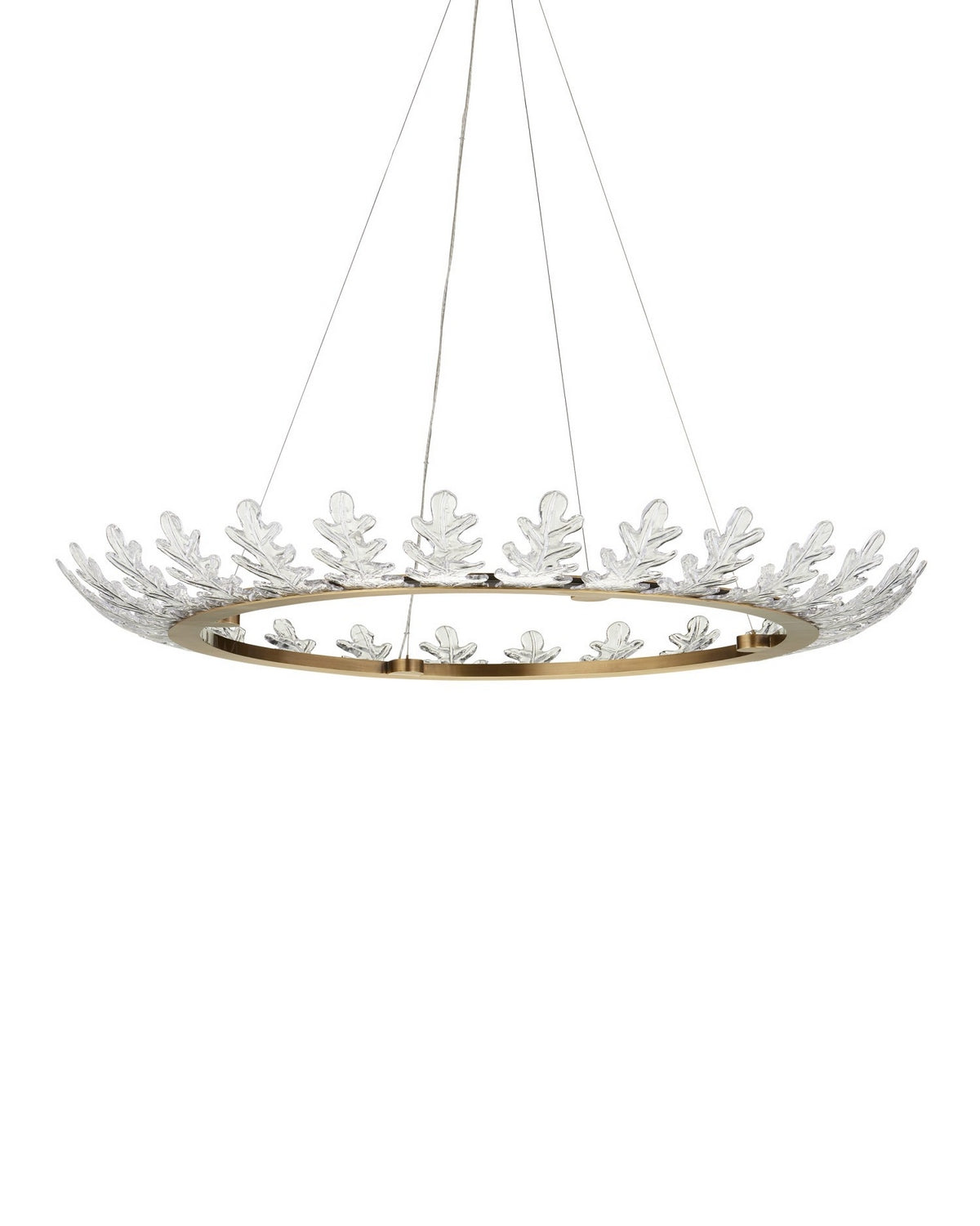 Currey and Company - 9000-1372 - LED Chandelier - Oakwreath - Polished Antique Brass/Clear