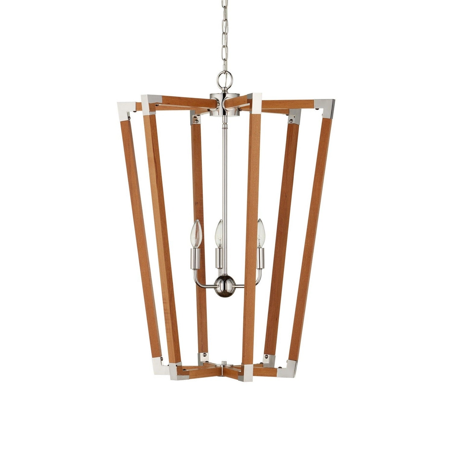Currey and Company - 9000-1376 - Three Light Chandelier - Boyd - Natural/Polished Nickel
