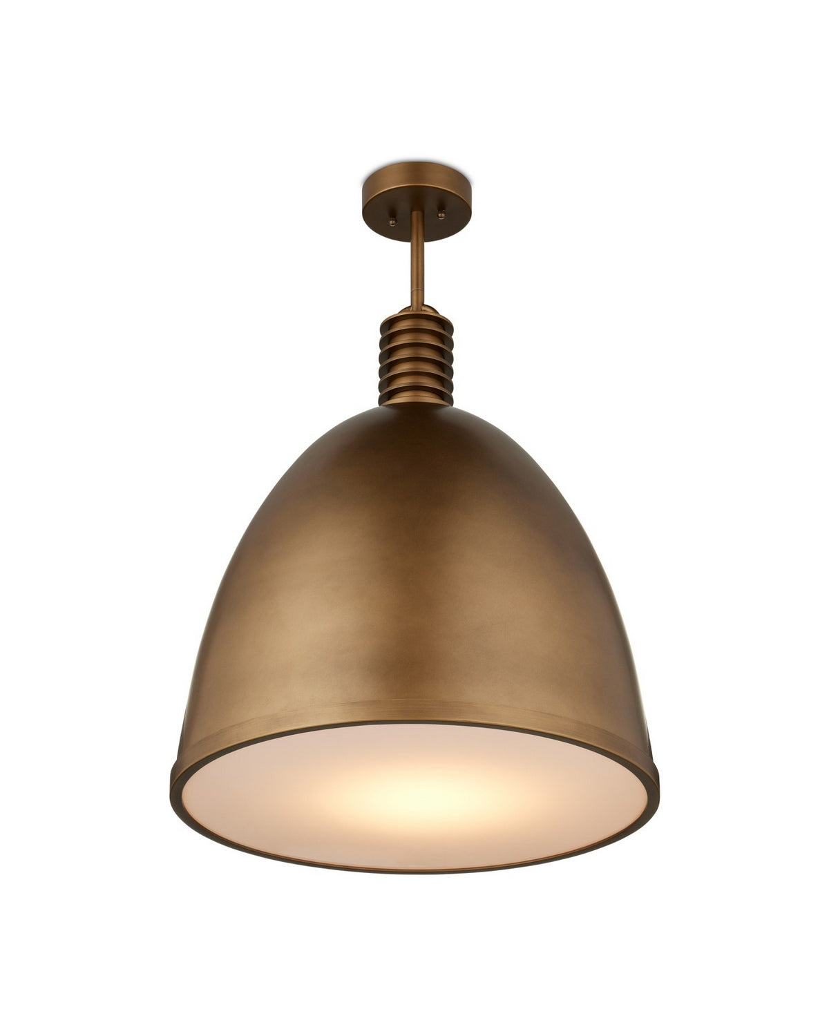 Currey and Company - 9000-1377 - LED Pendant - Cupola - Antique Brass/White