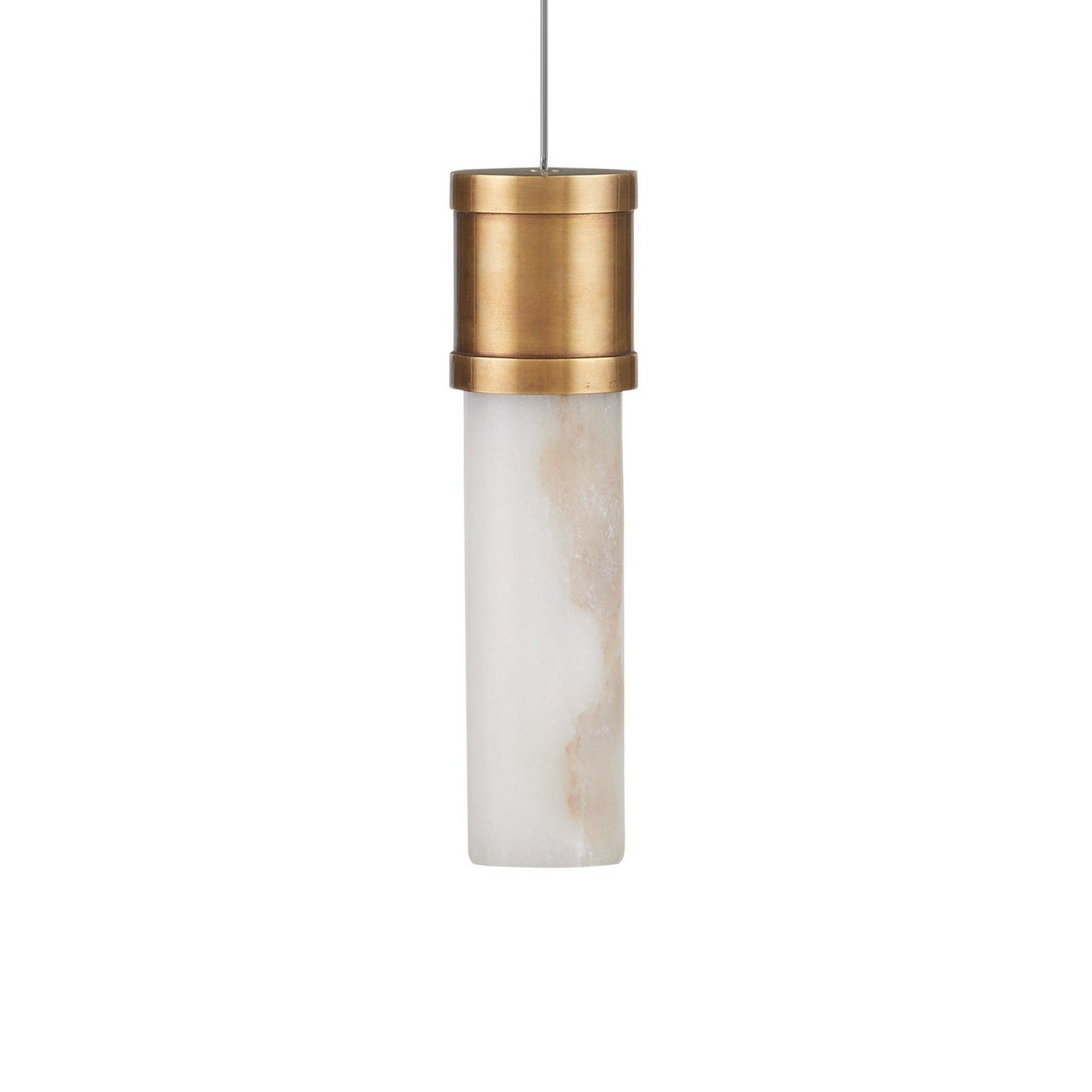 Currey and Company - 9000-1381 - Seven Light Pendant - Cannula - Vintage Brass/White/Silver