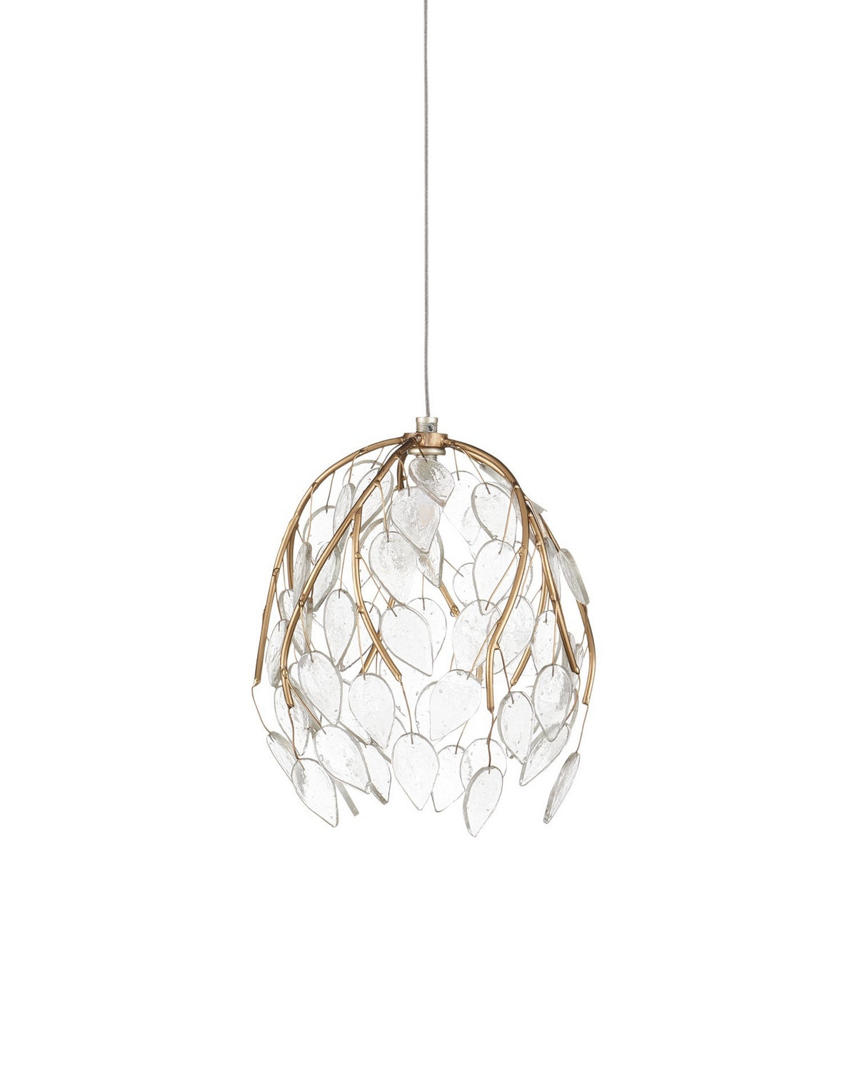 Currey and Company - 9000-1394 - Seven Light Pendant - Banyan - Antique Brass/Clear/Silver