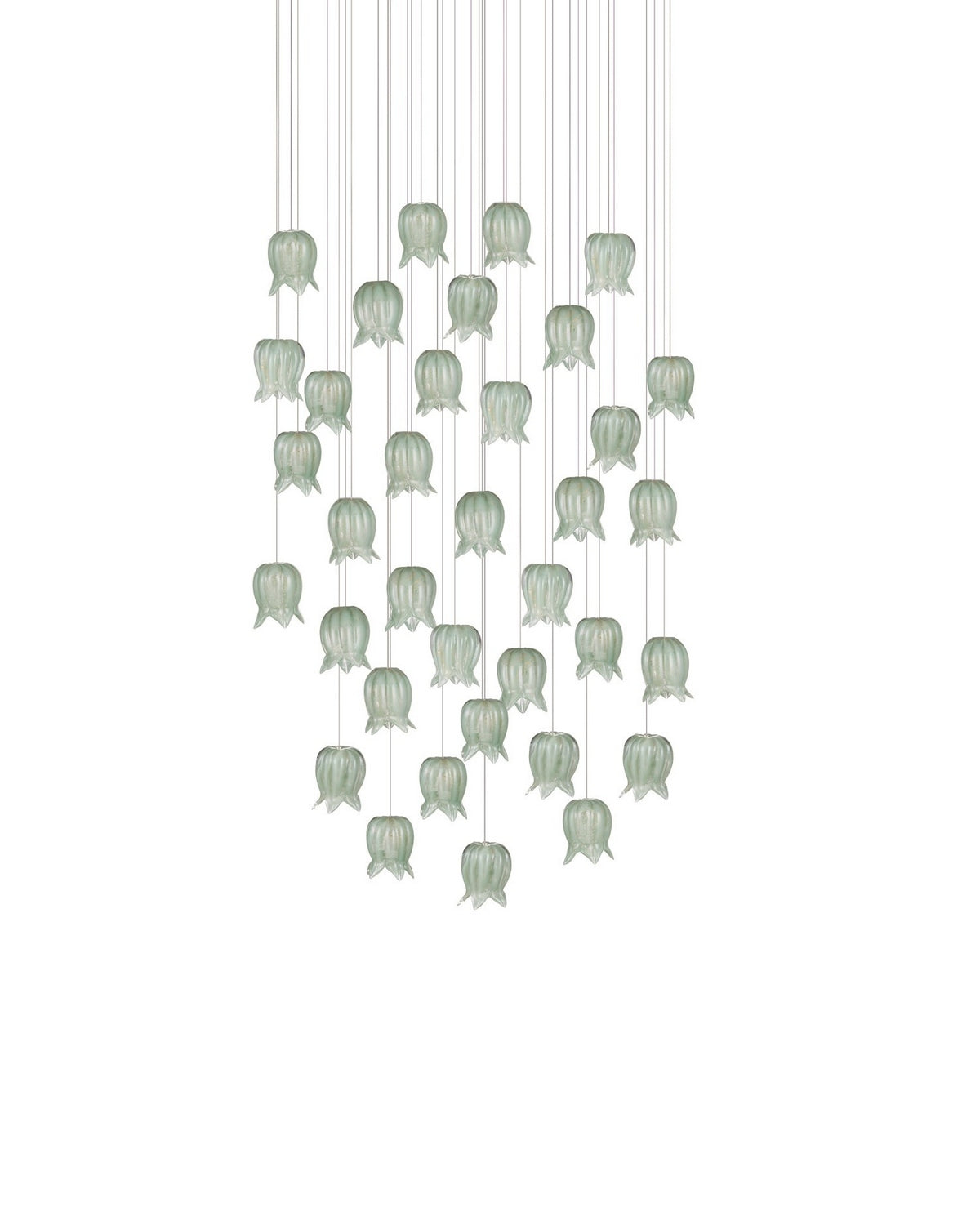 Currey and Company - 9000-1401 - 36 Light Pendant - Polpo - Green/Silver