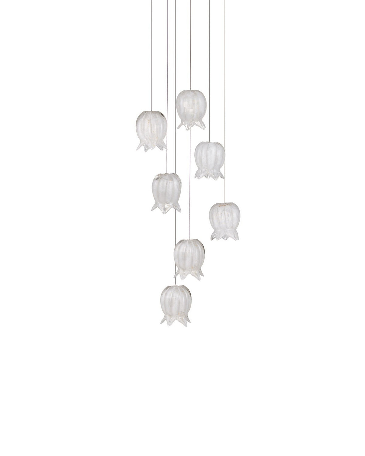 Currey and Company - 9000-1405 - Seven Light Pendant - Polpo - White/Silver