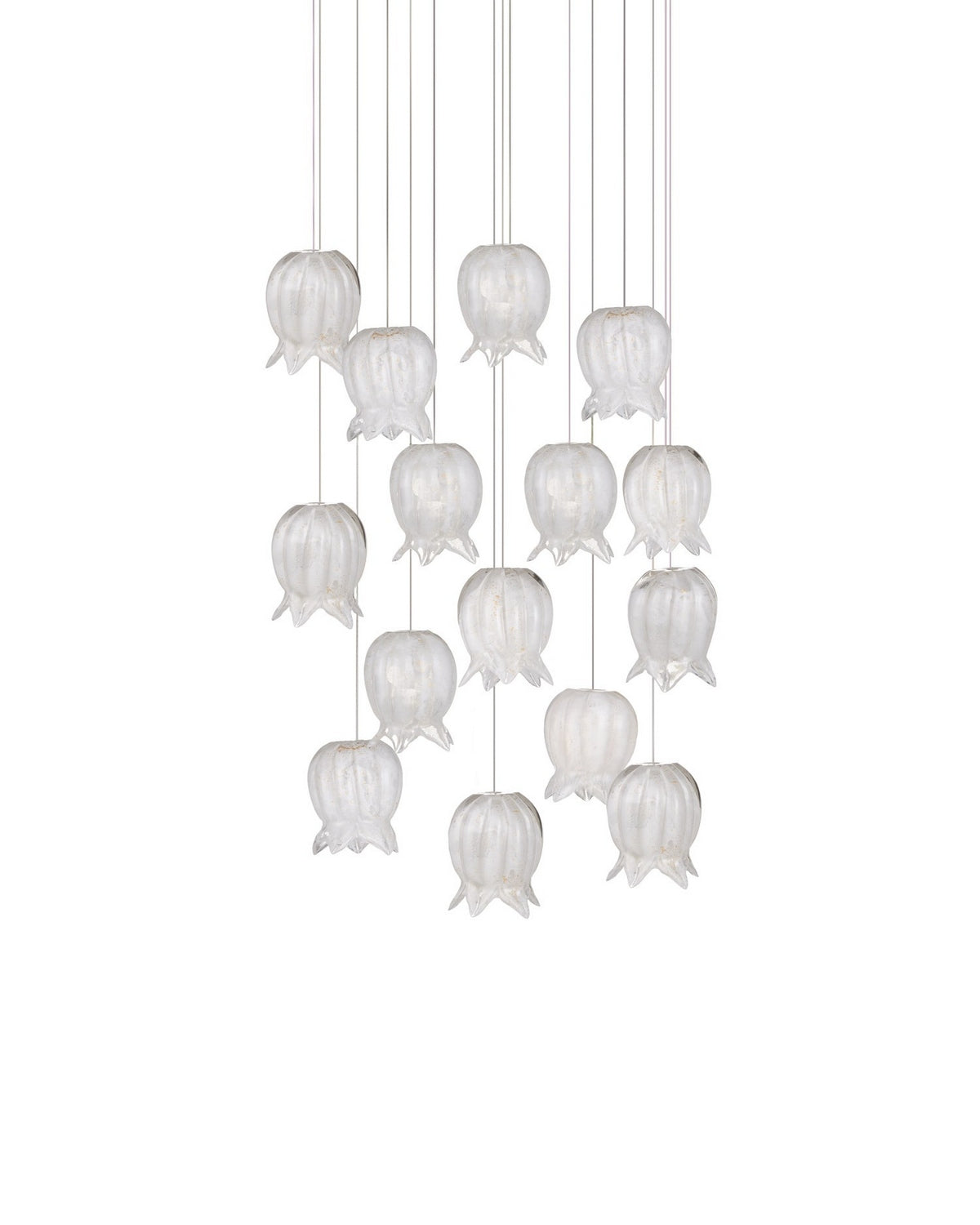 Currey and Company - 9000-1406 - 15 Light Pendant - Polpo - White/Silver