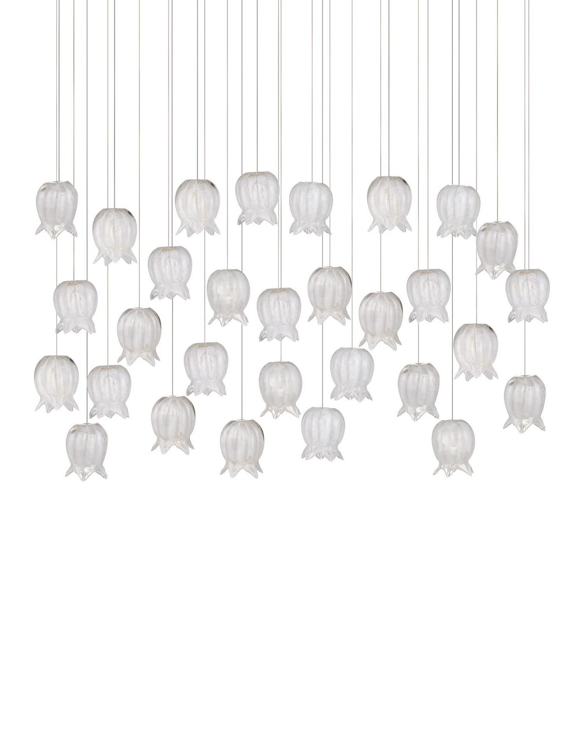 Currey and Company - 9000-1408 - 30 Light Pendant - Polpo - White/Silver