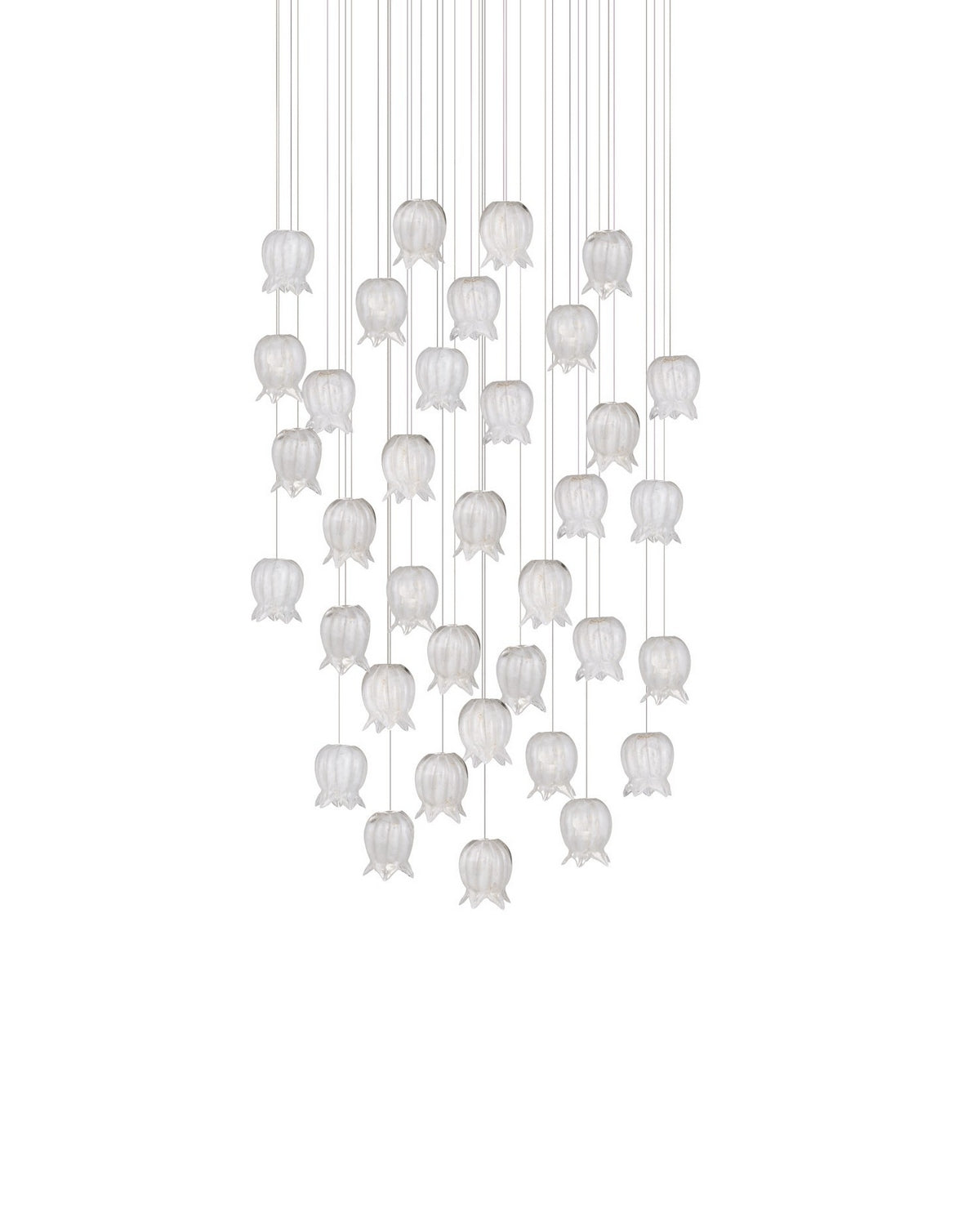 Currey and Company - 9000-1409 - 36 Light Pendant - Polpo - White/Silver
