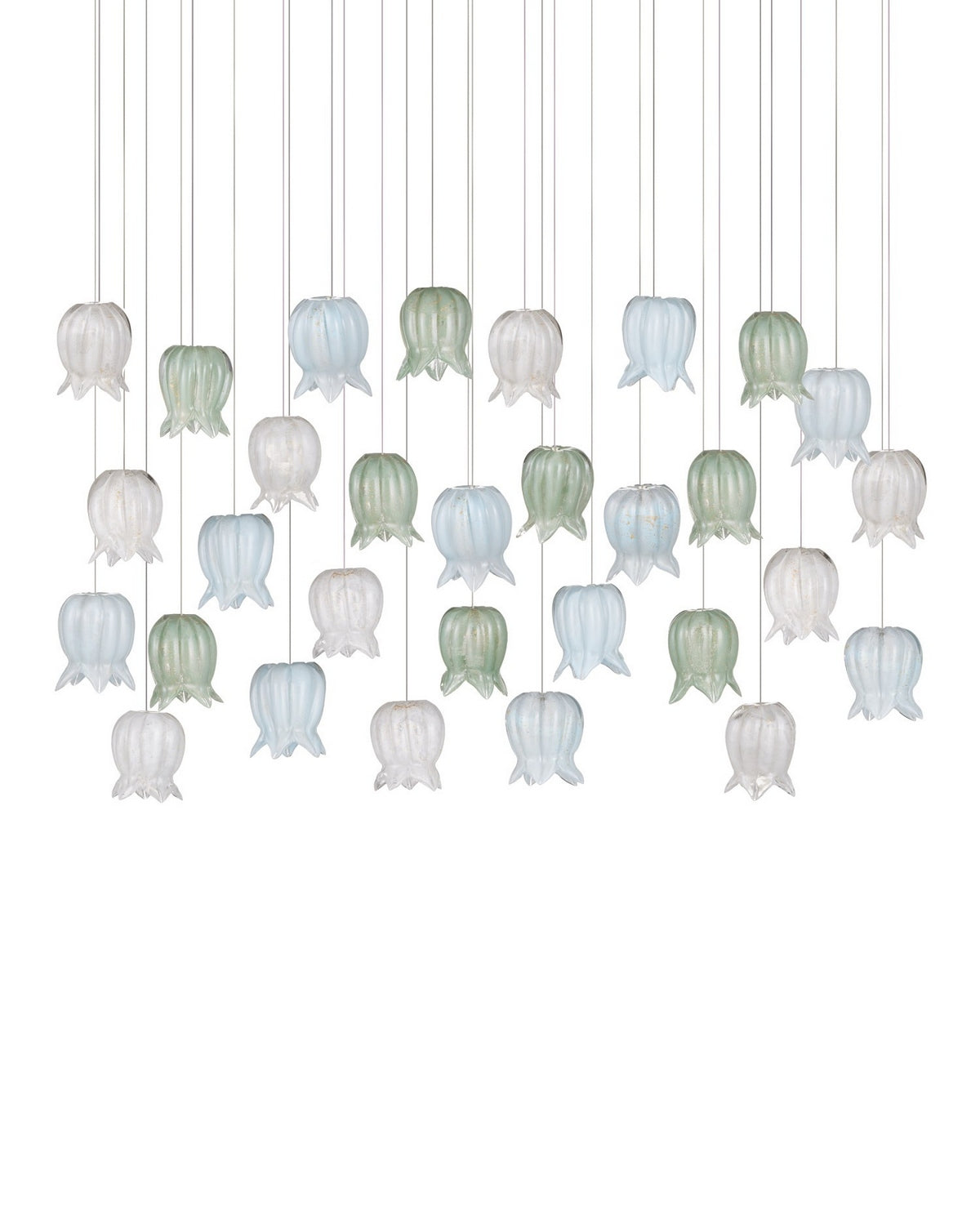 Currey and Company - 9000-1423 - 30 Light Pendant - Polpo - Blue/Green/White/Silver