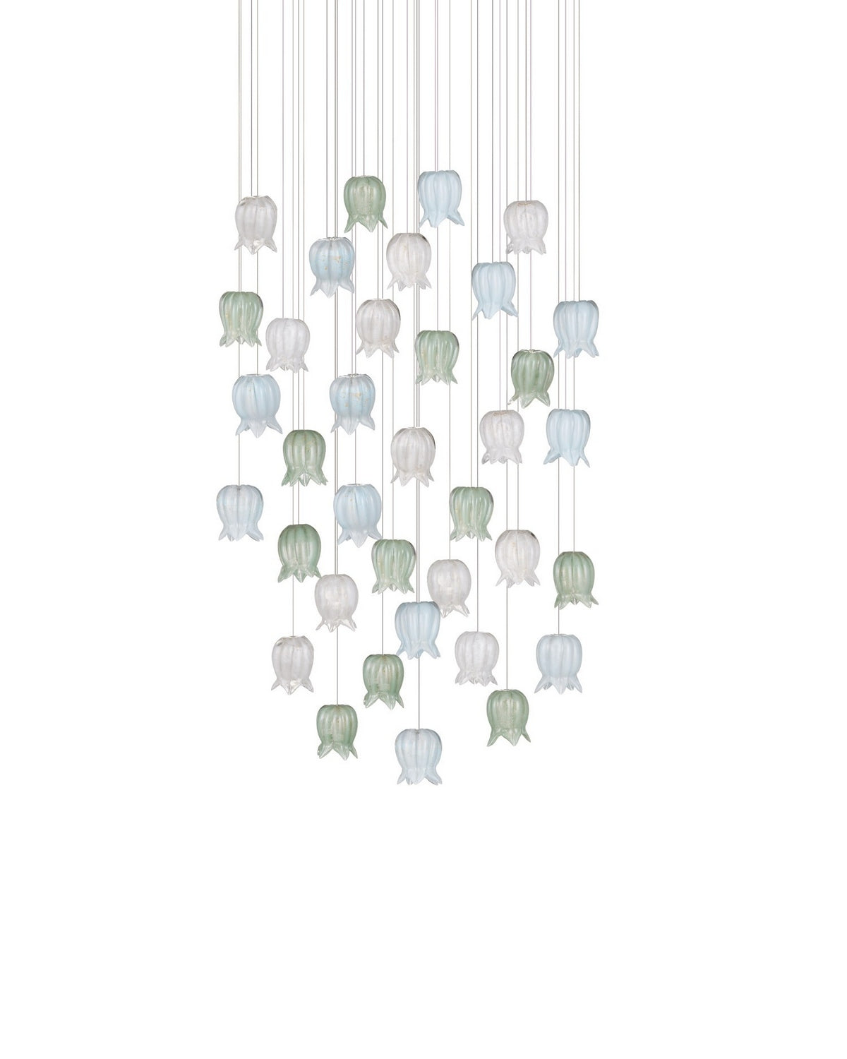Currey and Company - 9000-1424 - 36 Light Pendant - Polpo - Blue/Green/White/Silver