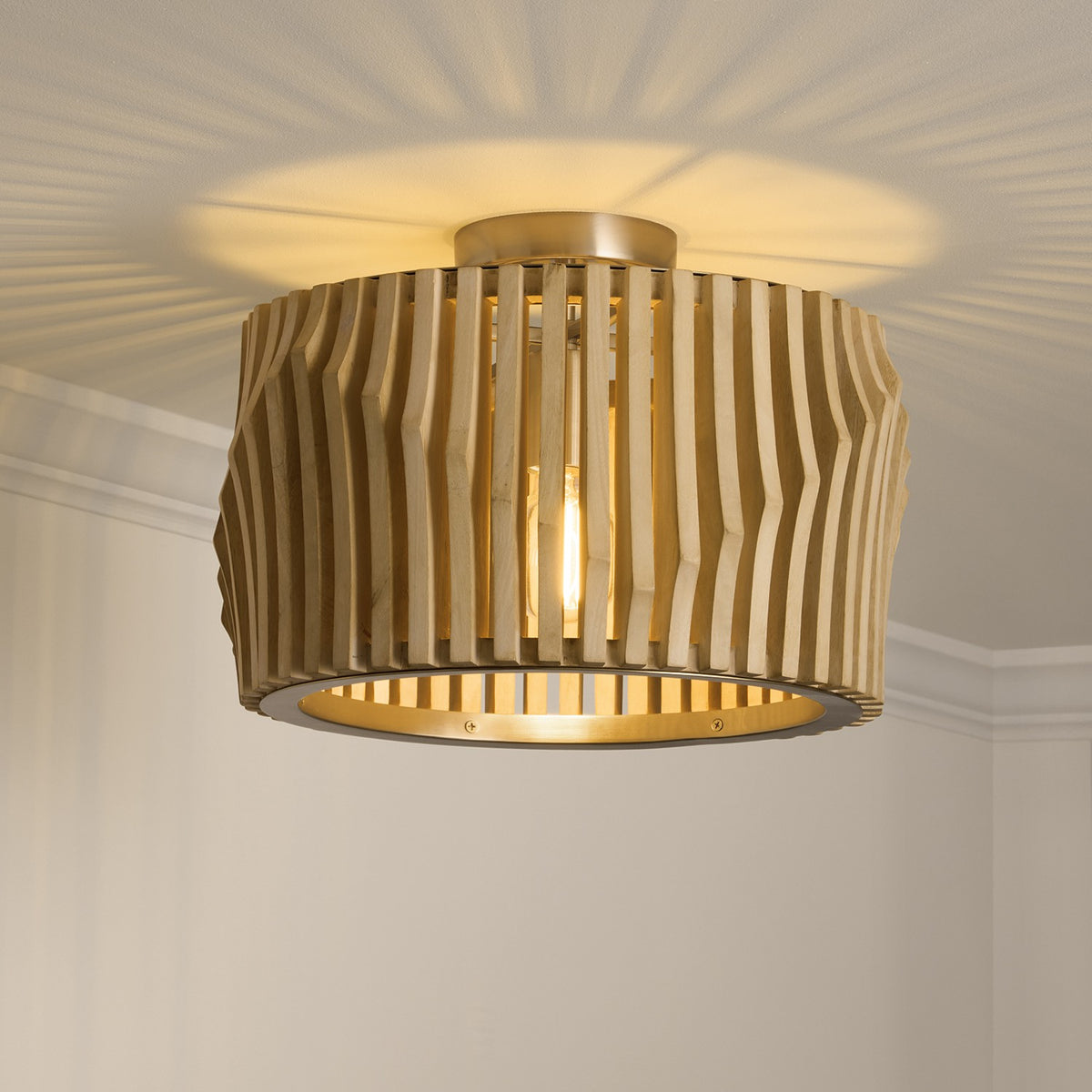Capital Lighting - 244632BWB - One Light Semi Flush Mount - Archer - Blonde Wood and Matte Brass