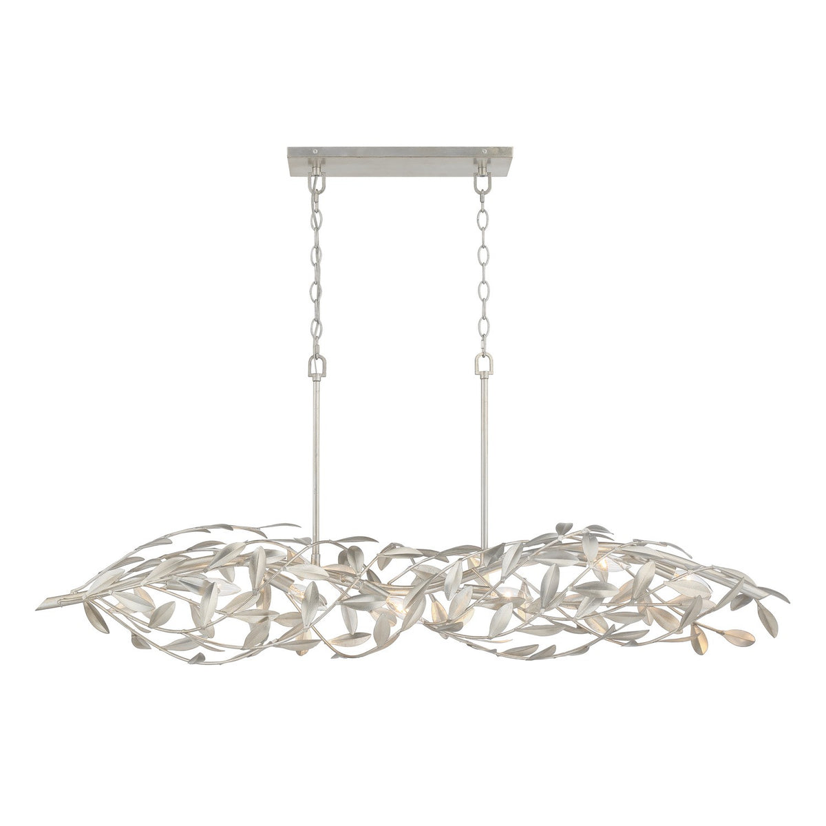 Crystorama - 567-SA - Six Light Linear Chandelier - Broche - Antique Silver