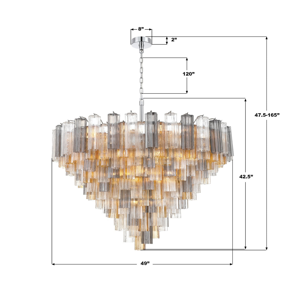 Crystorama - ADD-327-CH-AU - 28 Light Chandelier - Addis - Polished Chrome