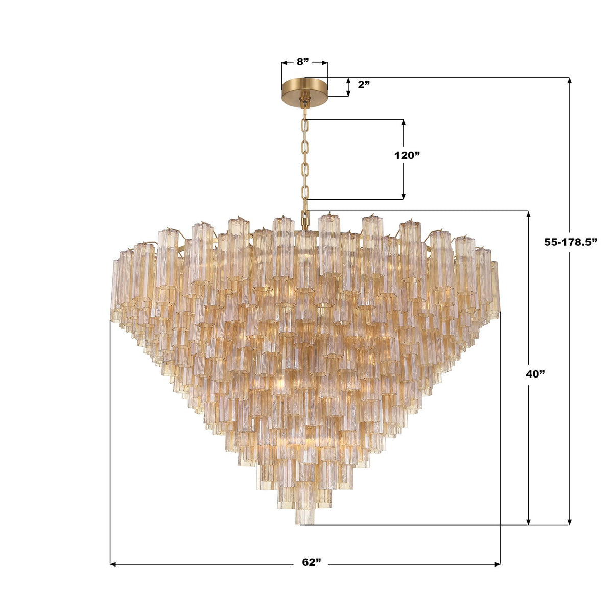 Crystorama - ADD-329-AG-AM - 40 Light Chandelier - Addis - Aged Brass