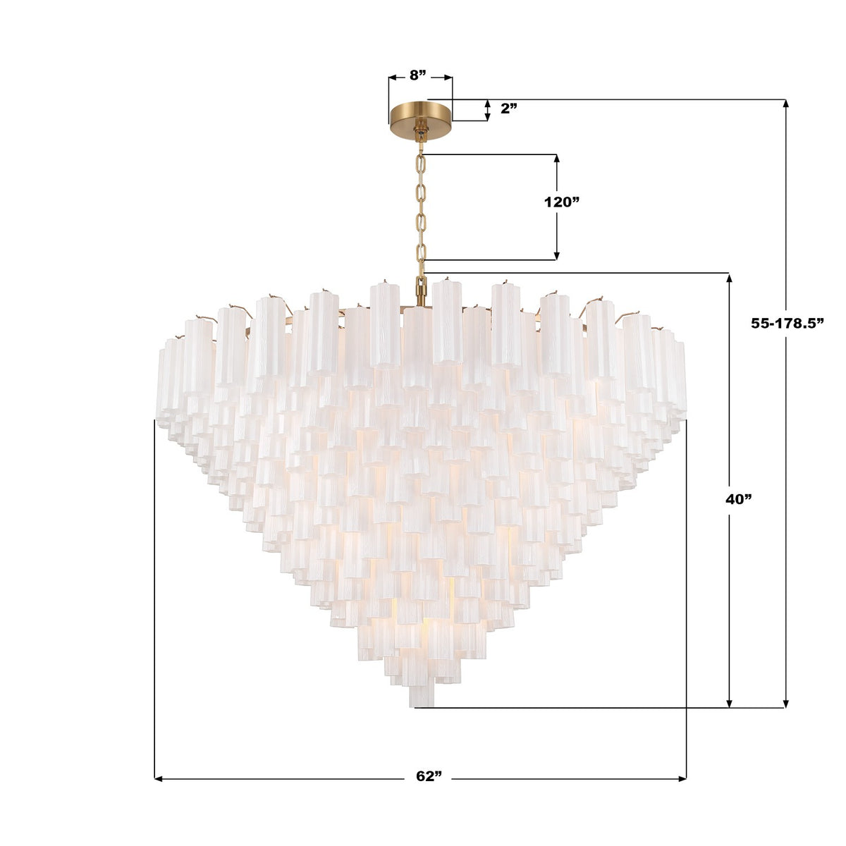 Crystorama - ADD-329-AG-WH - 40 Light Chandelier - Addis - Aged Brass