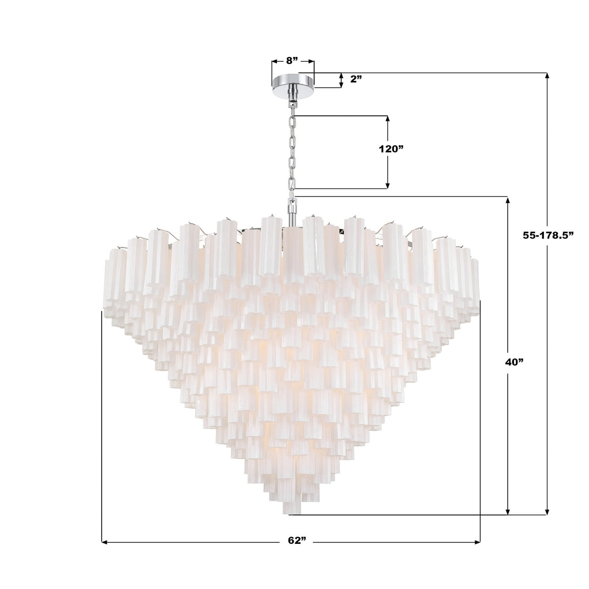 Crystorama - ADD-329-CH-WH - 40 Light Chandelier - Addis - Polished Chrome