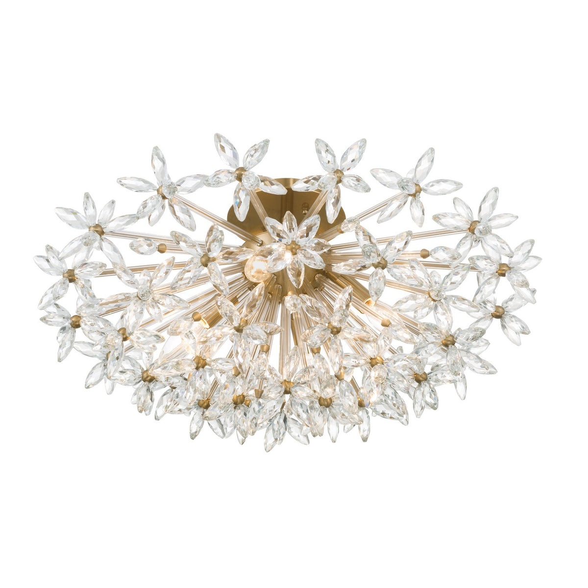 Crystorama - ADL-500-AG-CL - Four Light Semi Flush Mount - Adley - Aged Brass