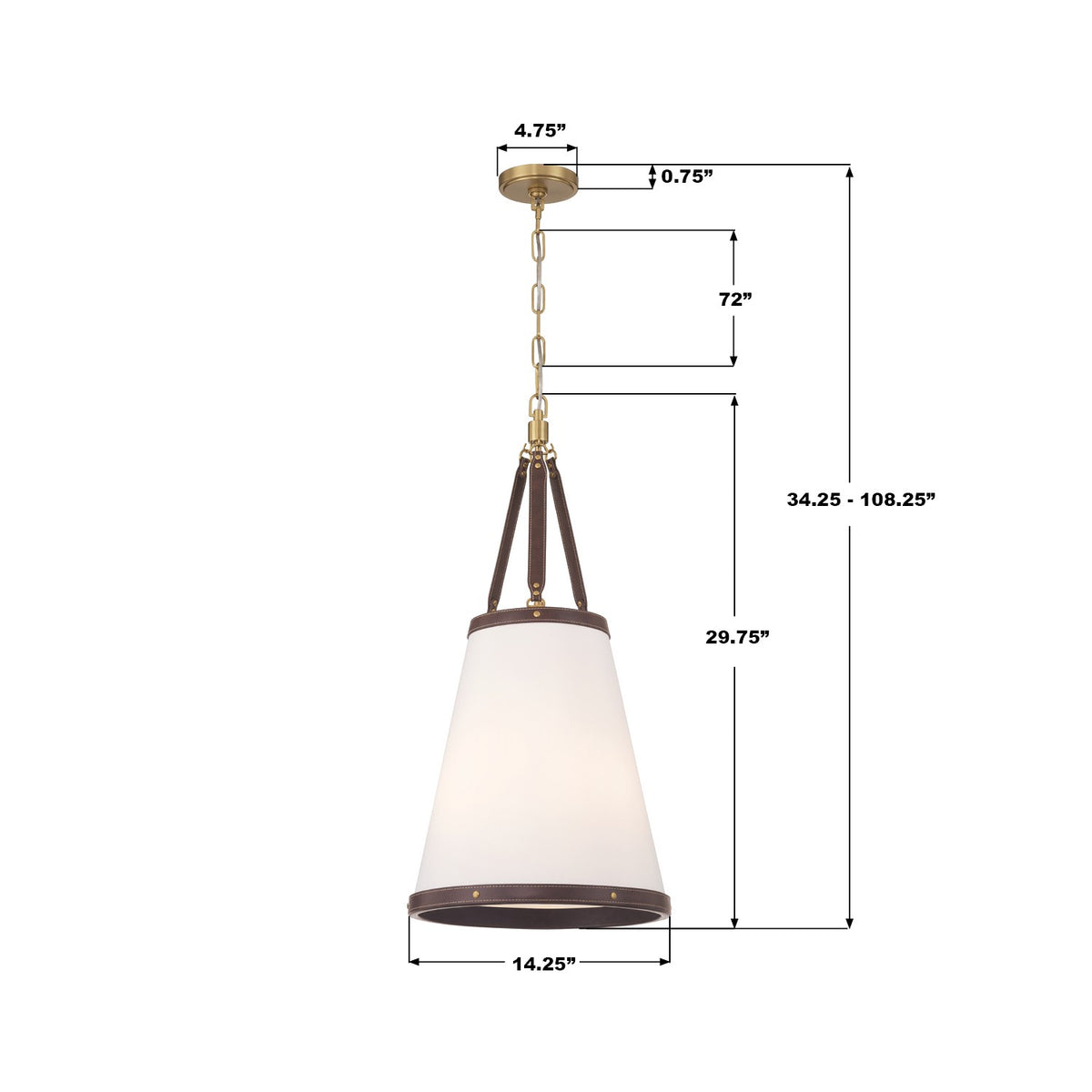 Crystorama - CAL-2404-LG - Three Light Pendant - Callahan - Luxe Gold