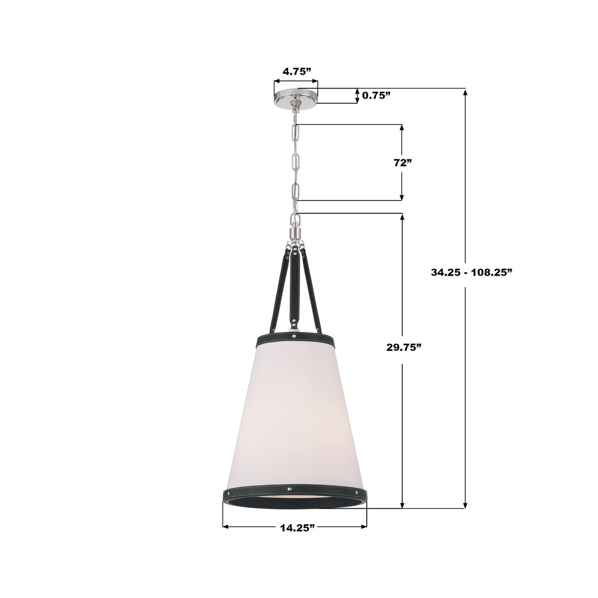Crystorama - CAL-2404-PN - Three Light Pendant - Callahan - Polished Nickel