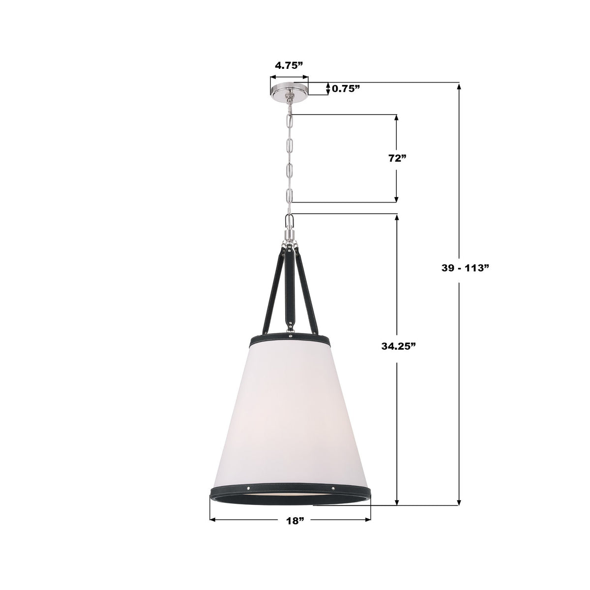 Crystorama - CAL-2405-PN - Four Light Pendant - Callahan - Polished Nickel