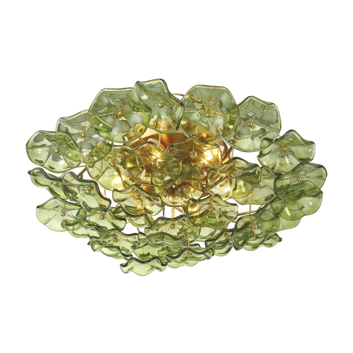 Crystorama - ESM-4000-AG-GR - Six Light Semi Flush Mount - Esme - Aged Brass