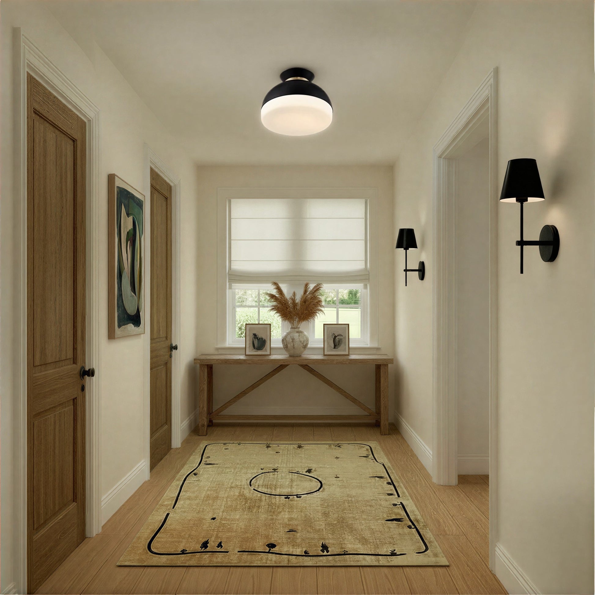 Crystorama - GID-4003-MK-VG - Two Light Flush Mount - Gidget - Matte Black + Vibrant Gold