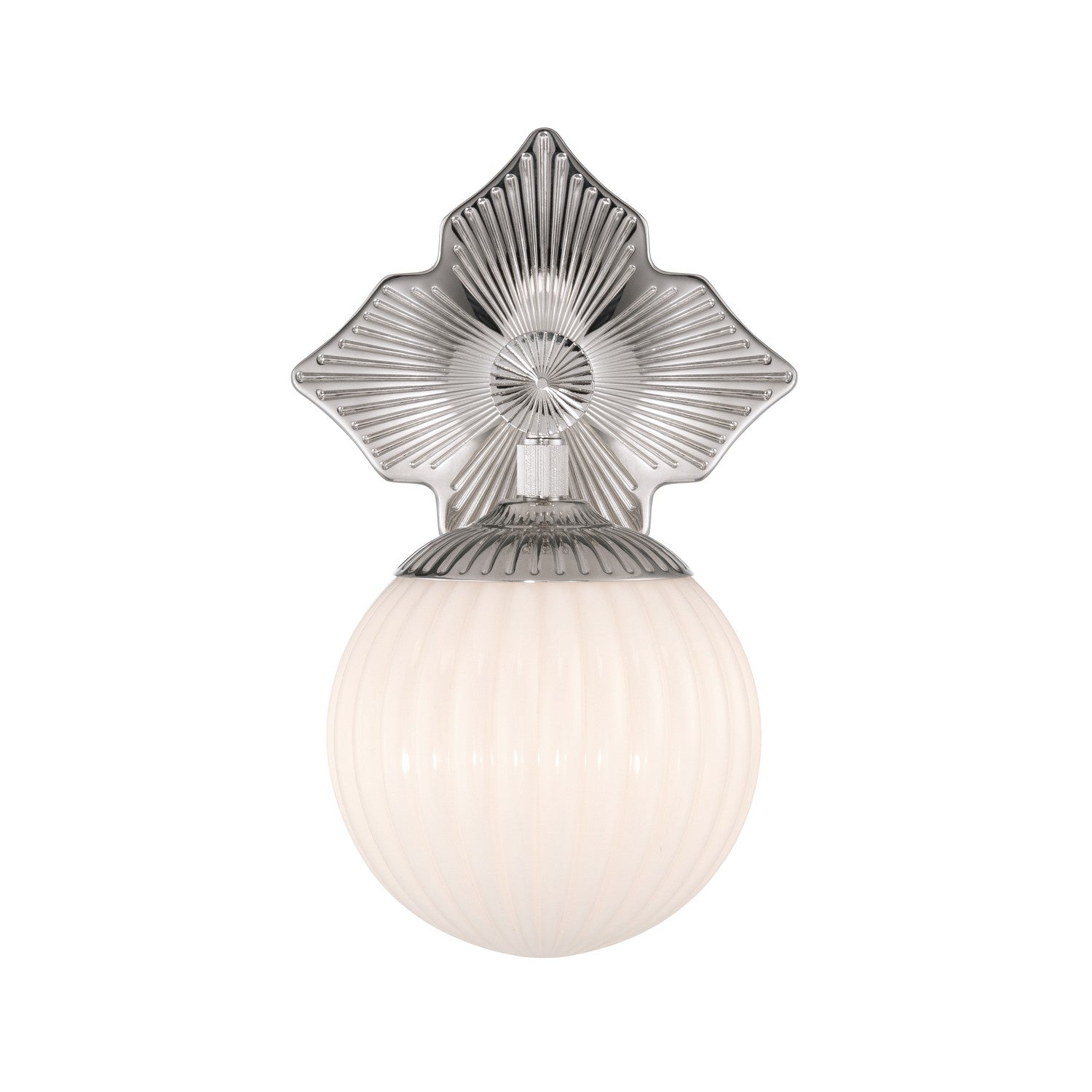 Crystorama - ORY-1001-PN-WH - One Light Wall Sconce - Orly - Polished Nickel