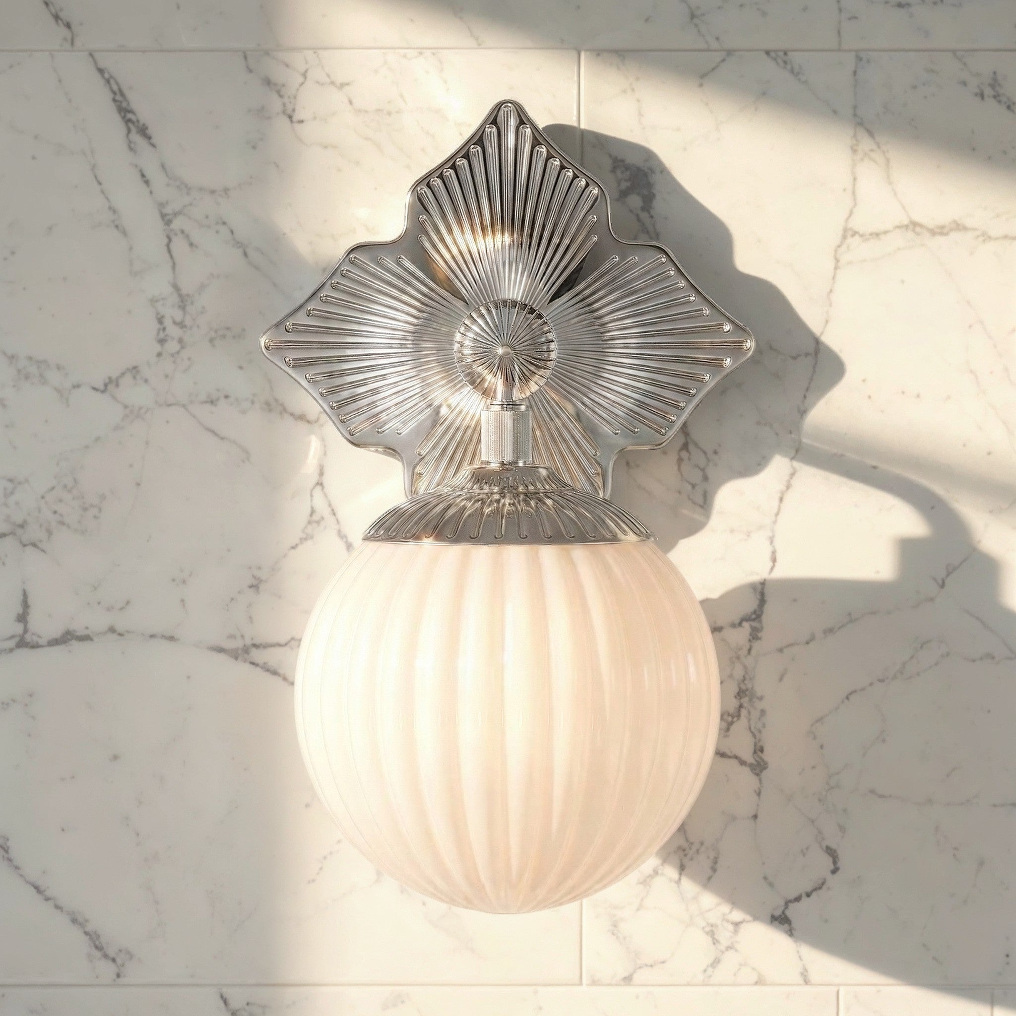 Crystorama - ORY-1001-PN-WH - One Light Wall Sconce - Orly - Polished Nickel