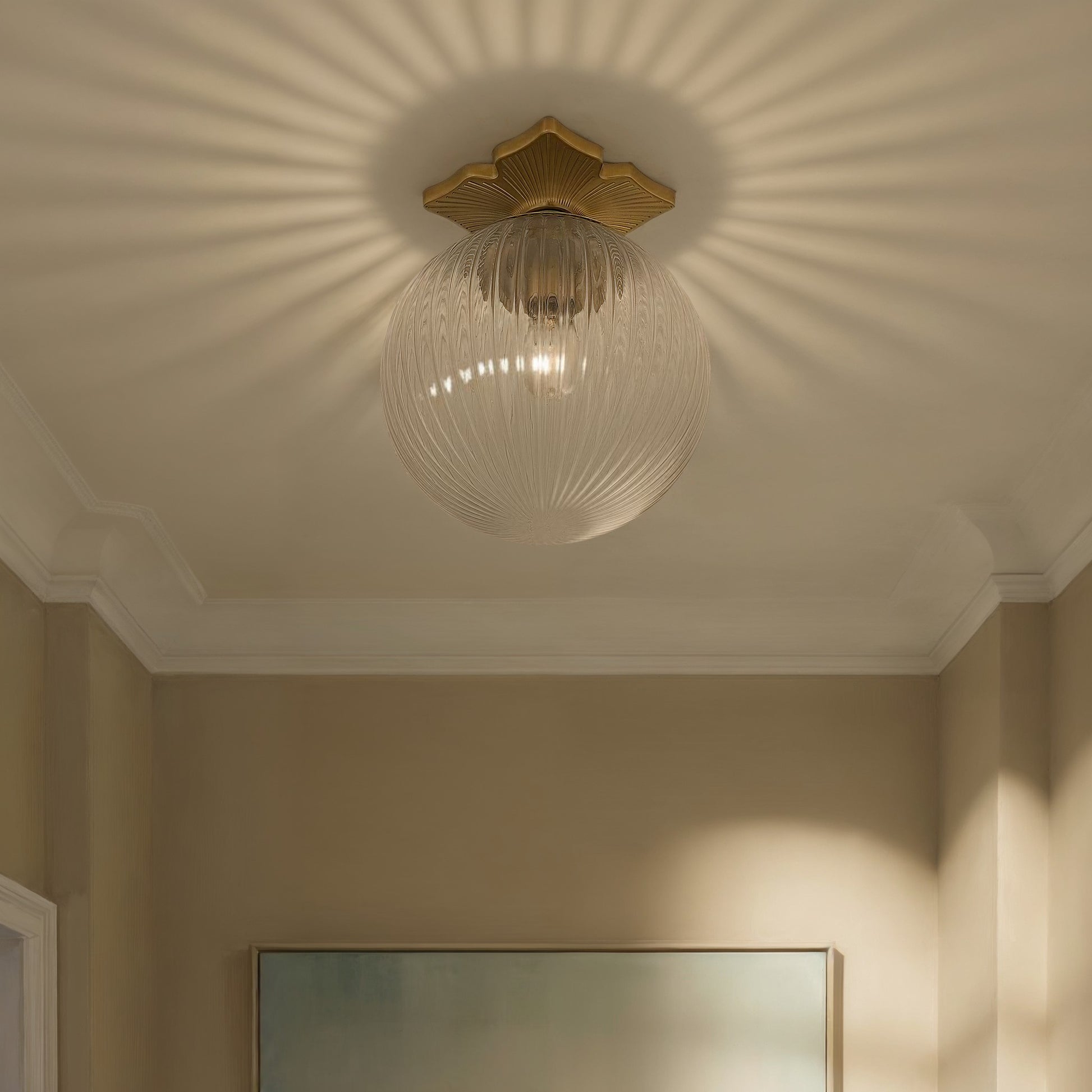 Crystorama - ORY-1003-AG-CL - One Light Semi Flush Mount - Orly - Aged Brass