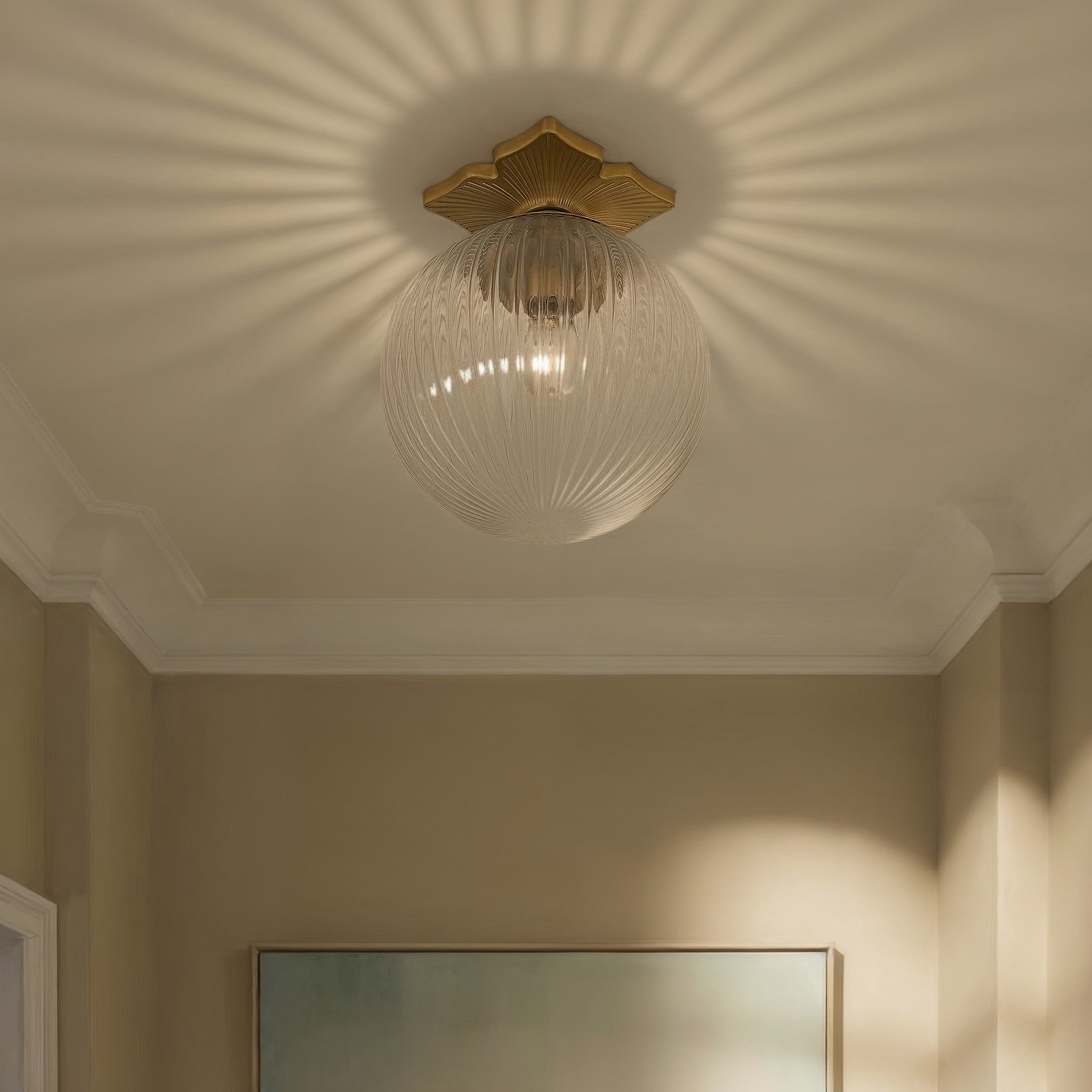 Crystorama - ORY-1003-AG-CL - One Light Semi Flush Mount - Orly - Aged Brass
