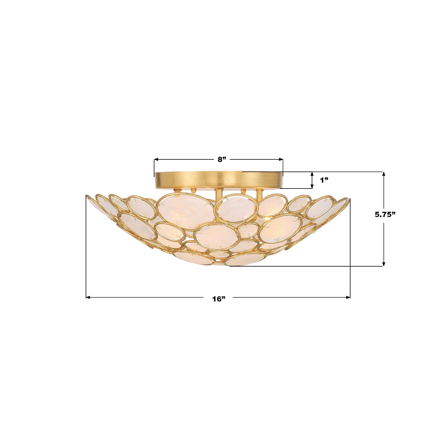 Crystorama - PAL-524-GA - Three Light Semi Flush Mount - Palla - Antique Gold