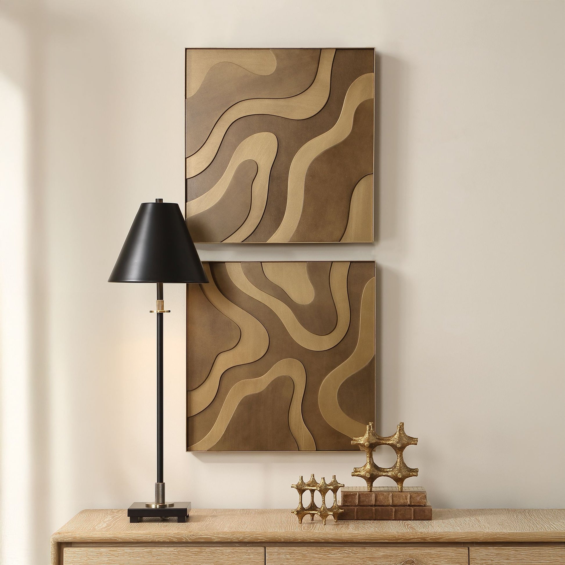 Uttermost - 03502 - Wall Decor Set/2 - Golden Terrain - Antique Gold And Bronze