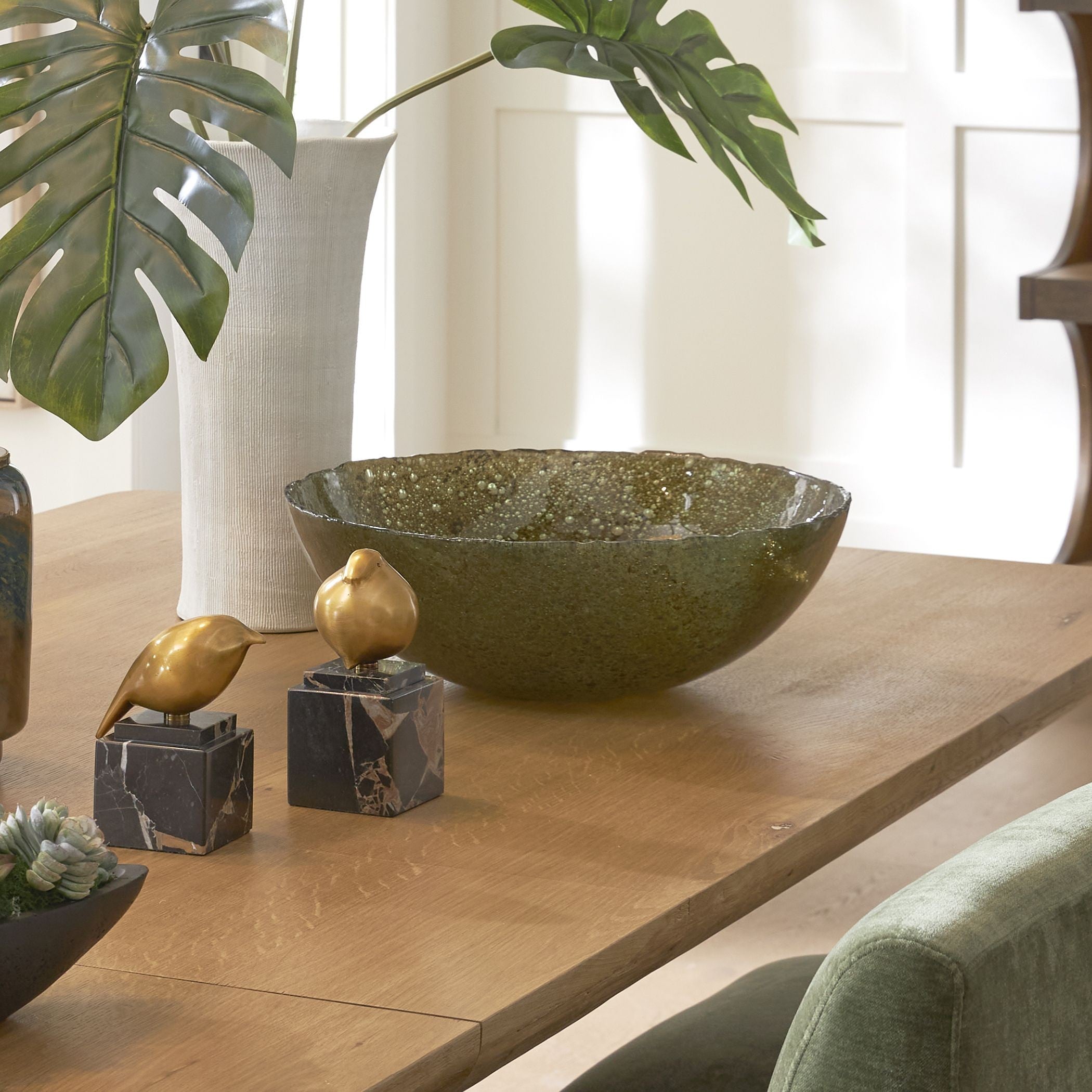 Uttermost - 18306 - Bowl - Veridian Shimmer - Blue, Green, And Earthy Brown
