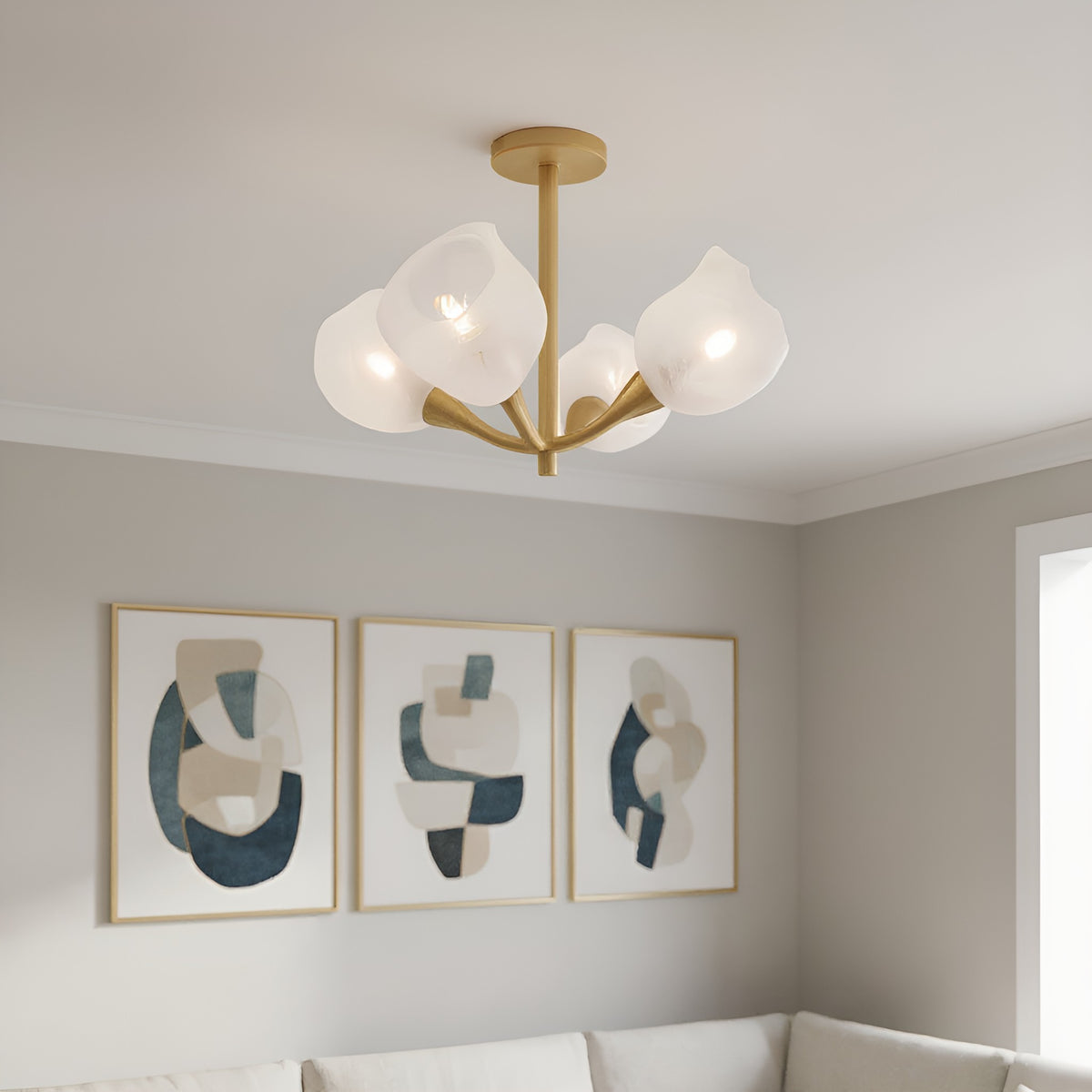 Quoizel - ADEL1722GFL - Four Light Semi-Flush Mount - Adelyn - Gold Leaf