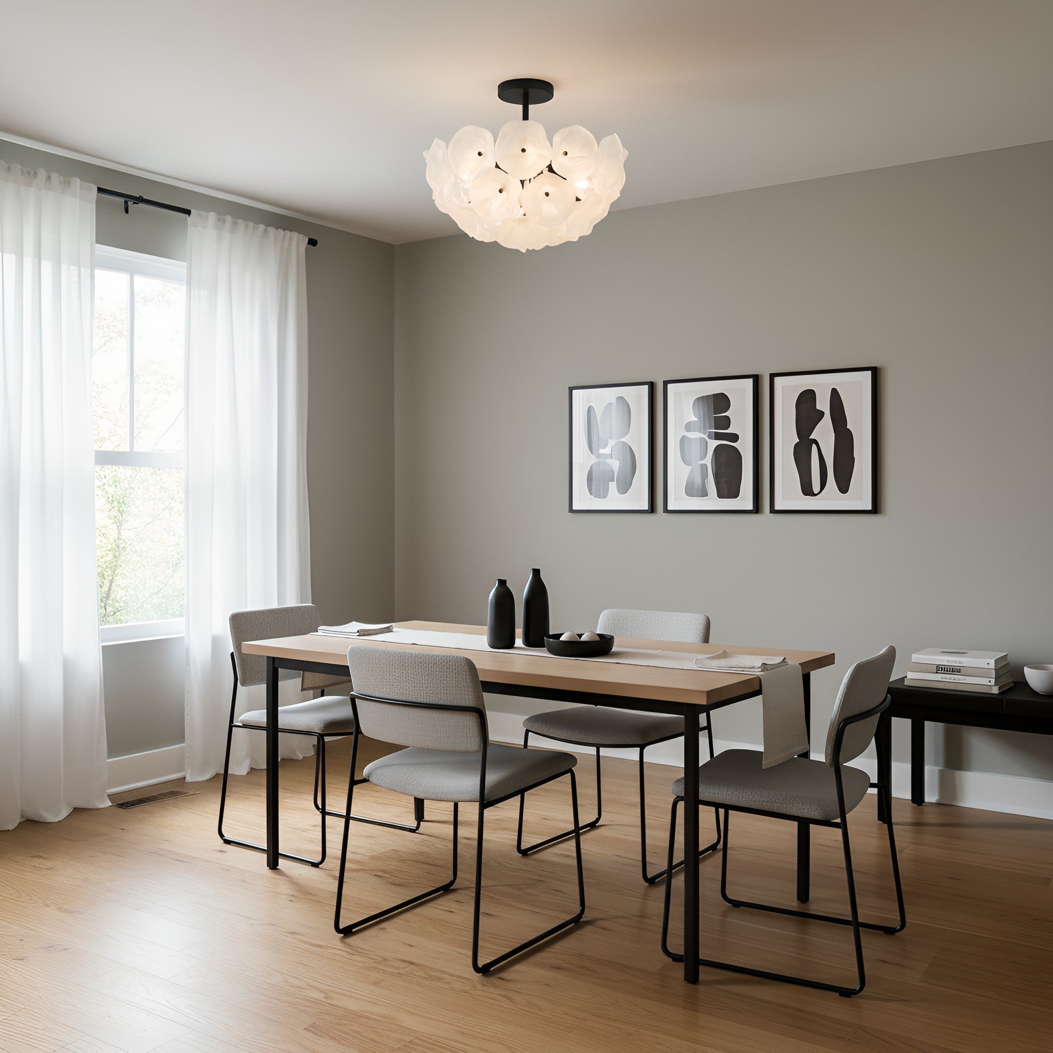 Quoizel - AUD1718MBK - Four Light Semi-Flush Mount - Audrey - Matte Black